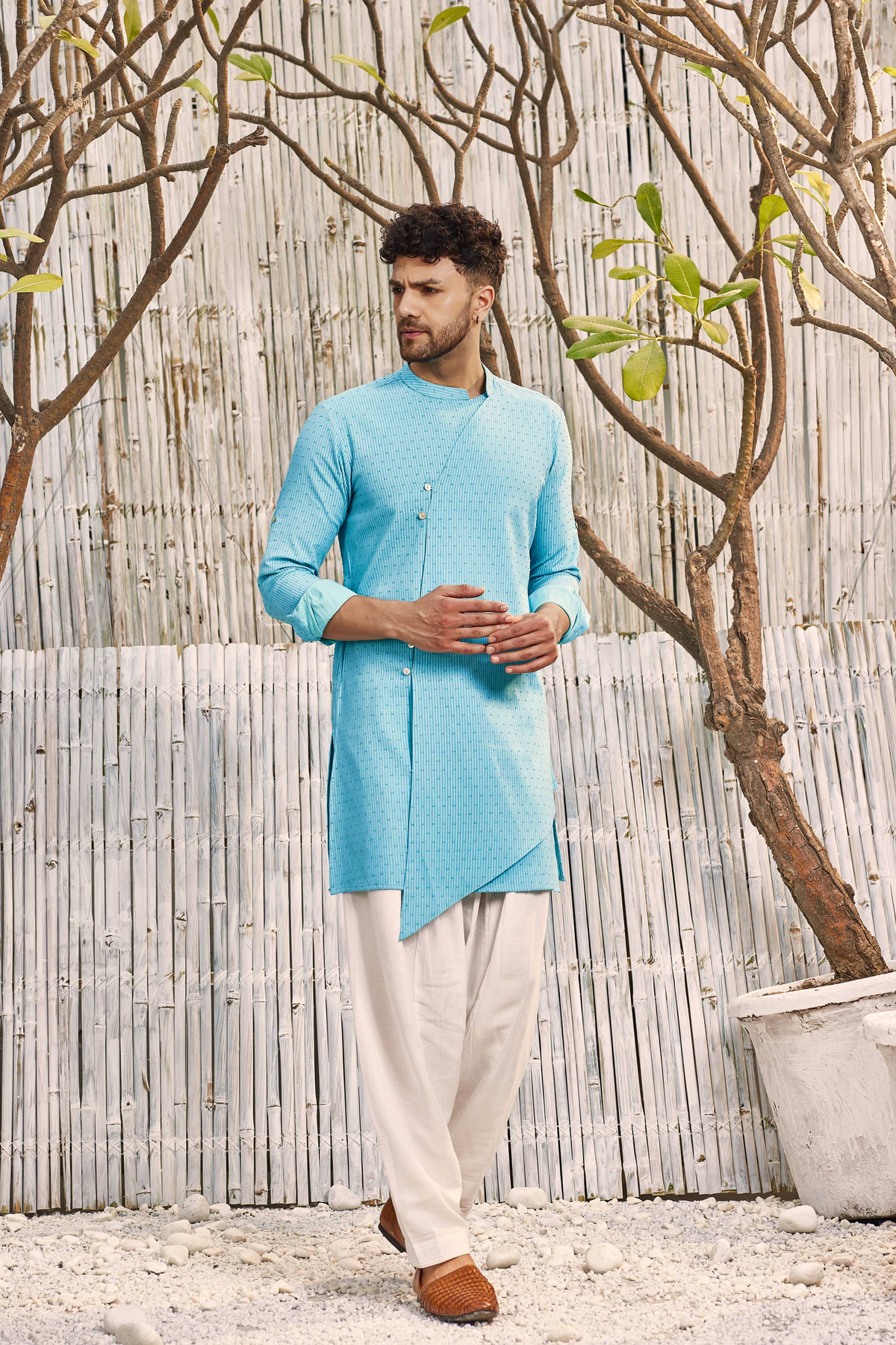 Blue Diagonal Kurta Set