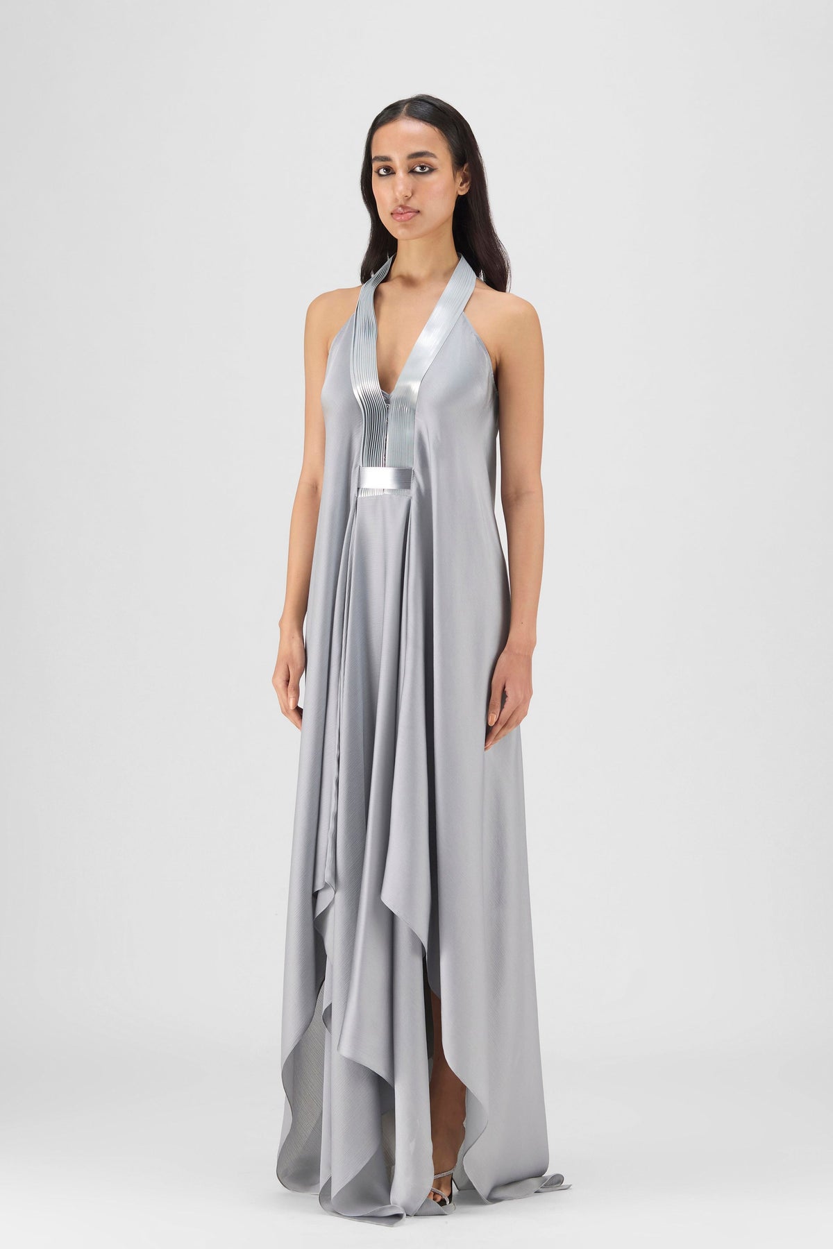 Metallic Steel Layered Gown