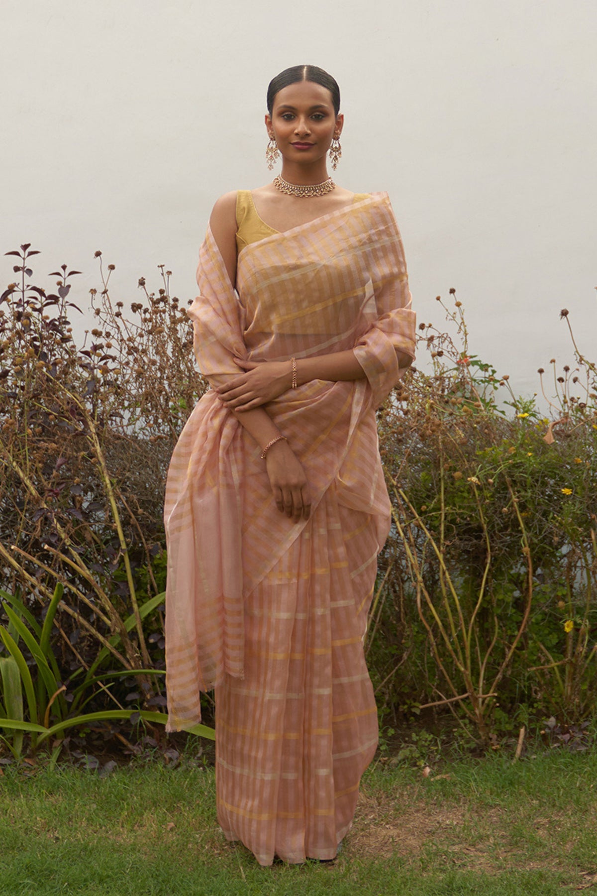 Brinda Peach Saree