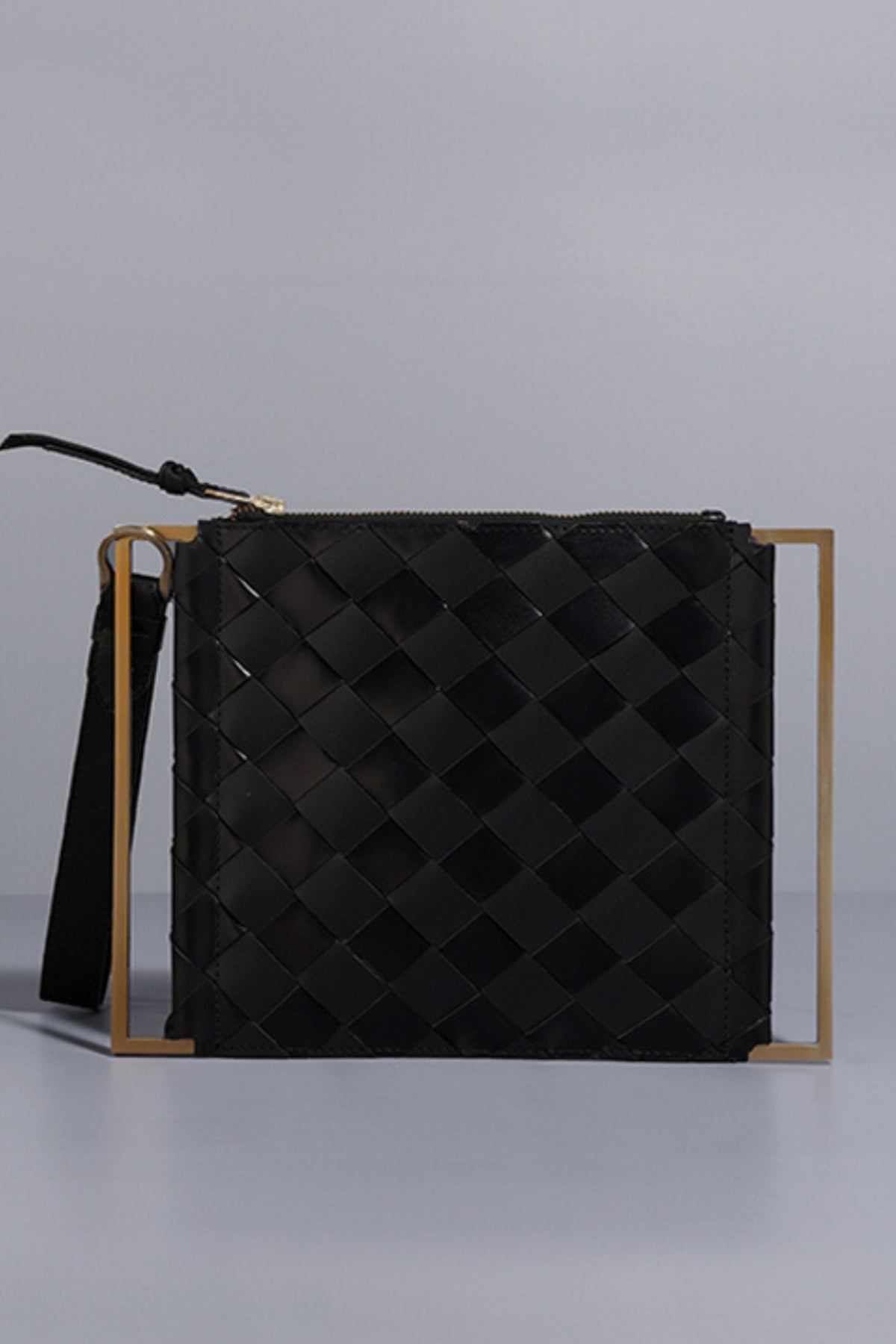 Black Handcrafted Weave Pouchette