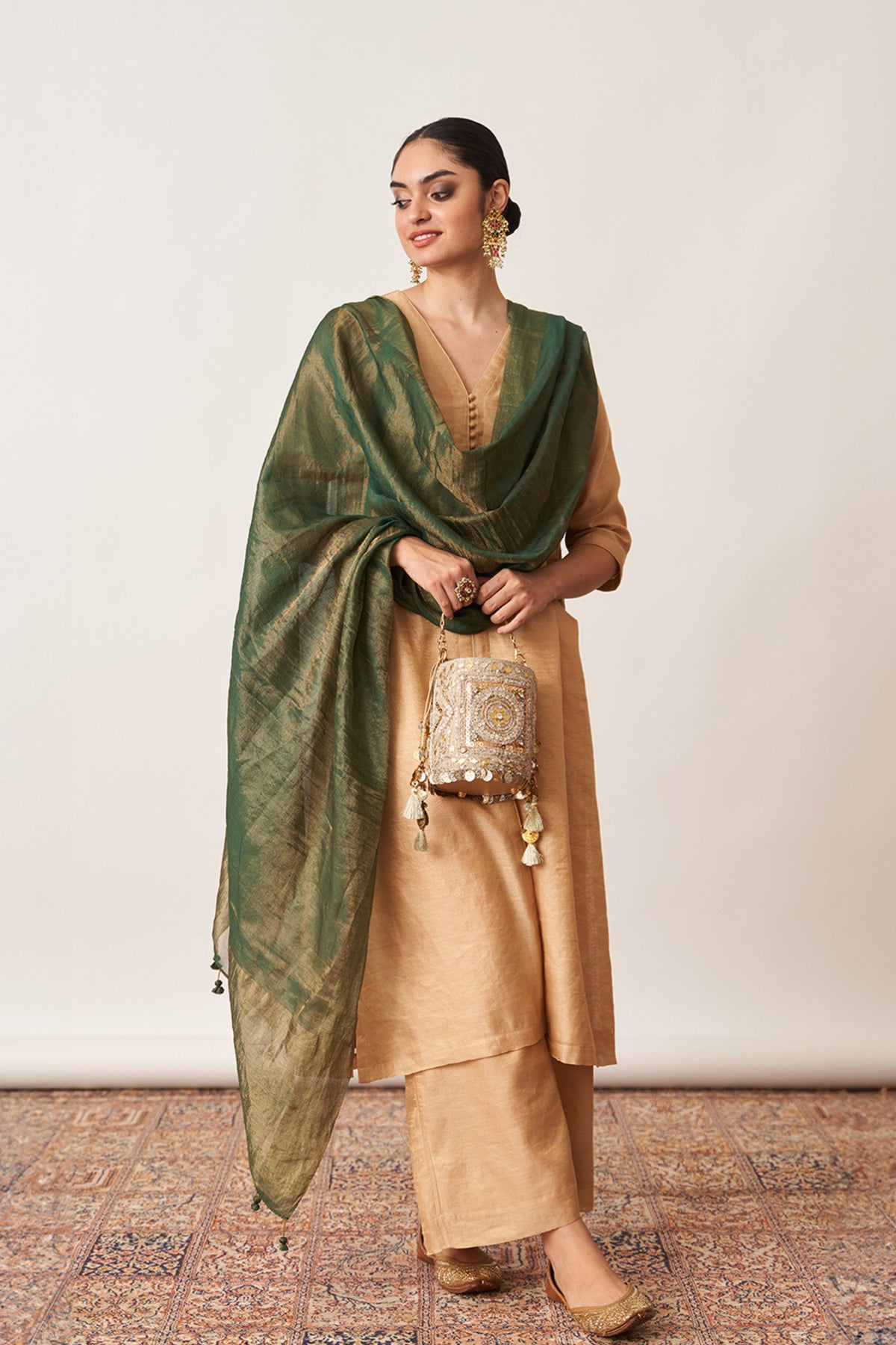 Bottle Green Dupatta