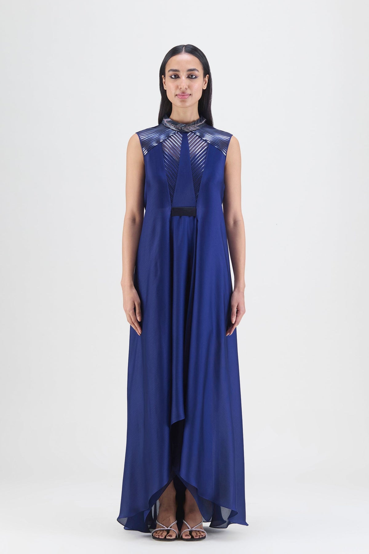 Ink Blue Paneled Gown