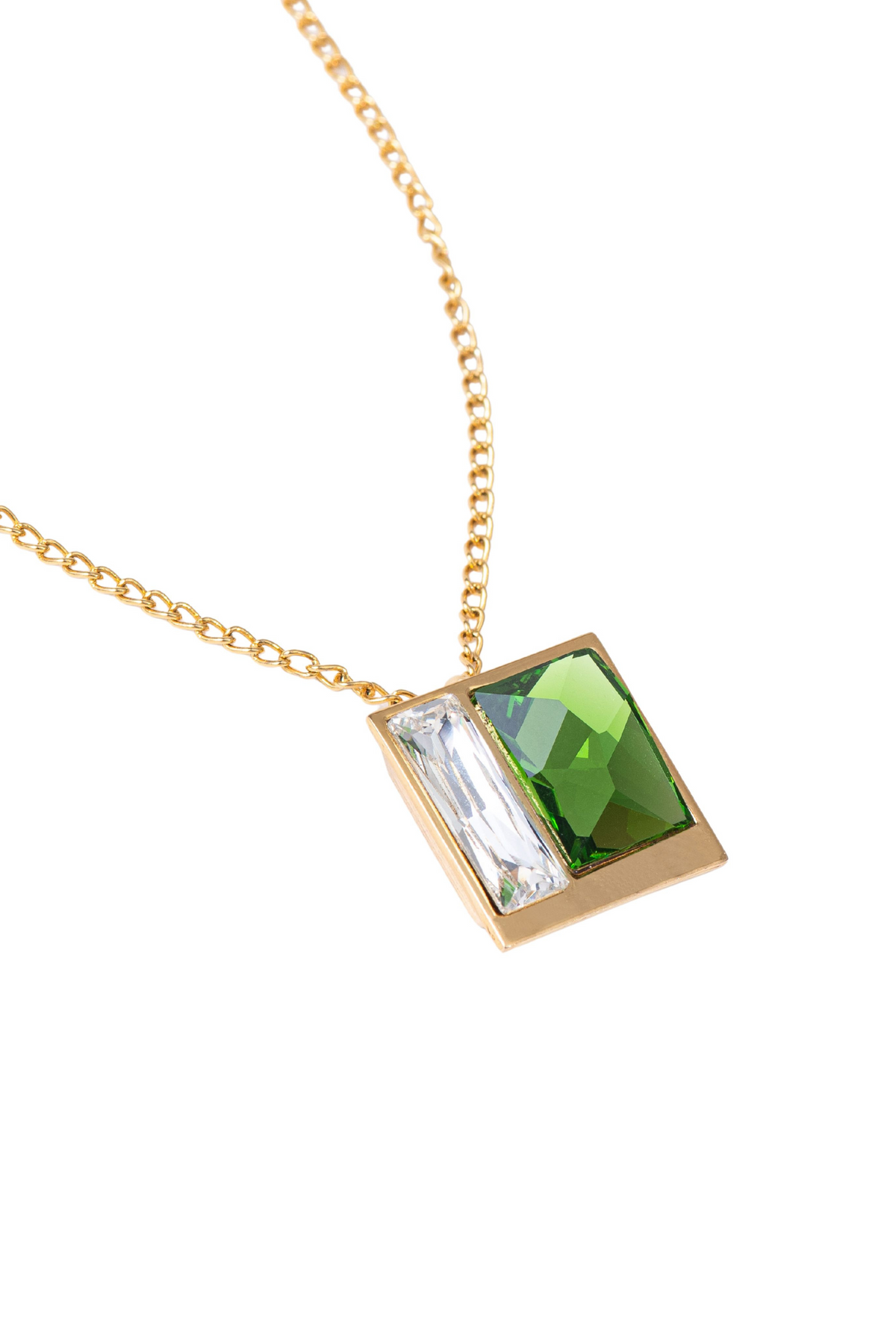 Fusion Crystal Necklace - Fern &amp; White