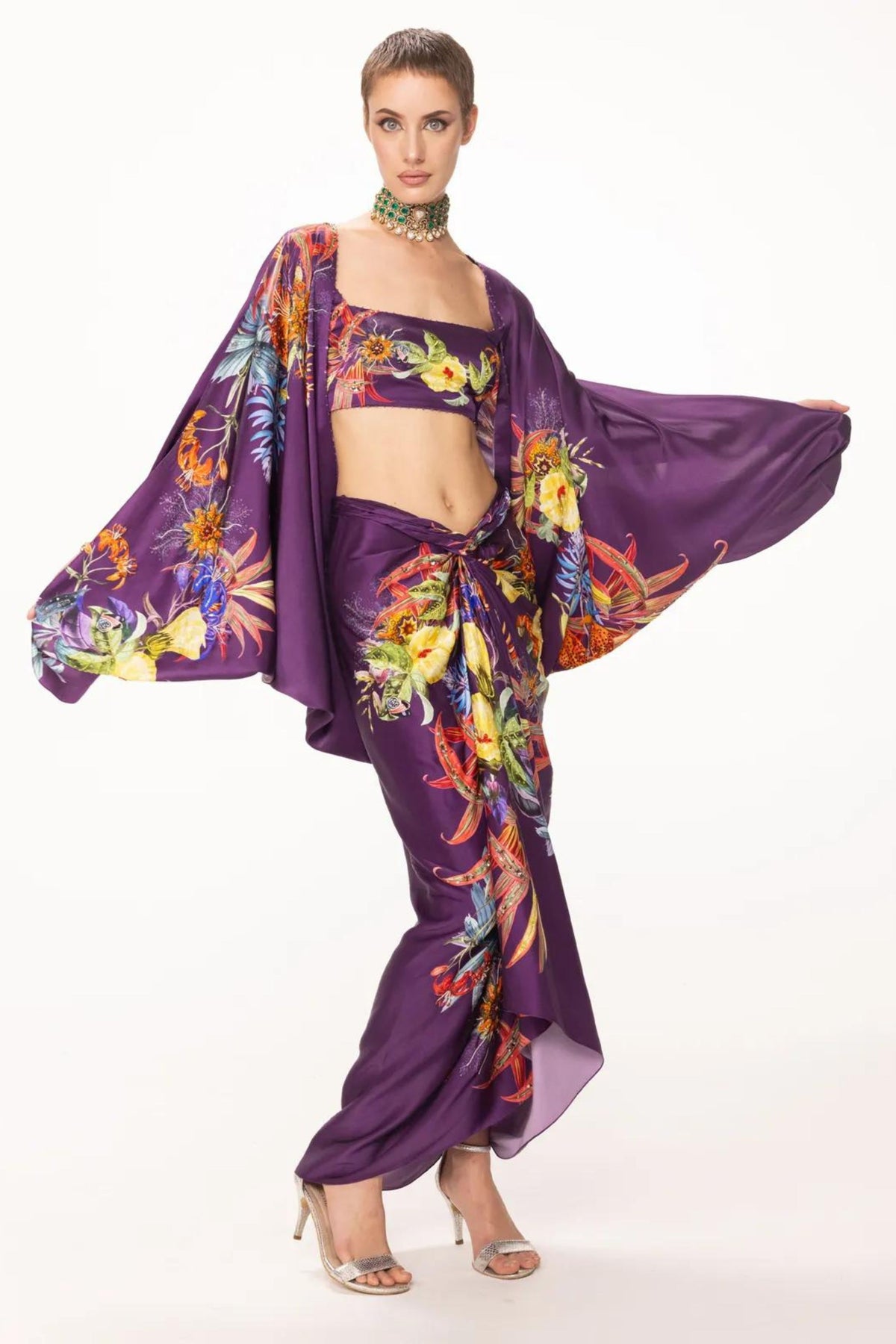 Purple Knotted Cape Set