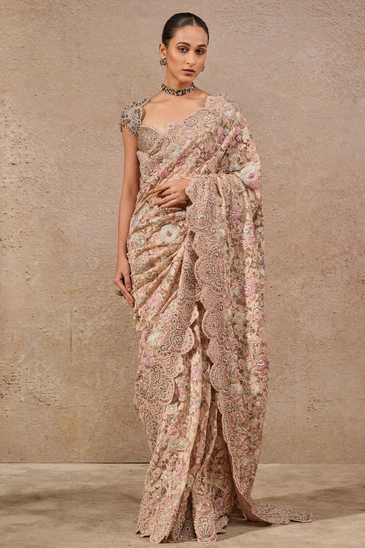 Bloom Hand Embroidered Saree Set