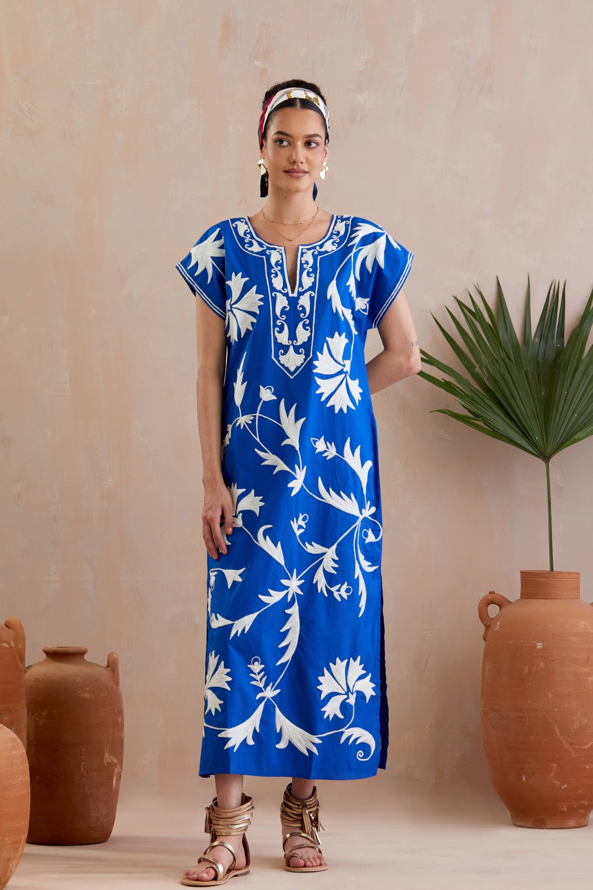 Cobalt Blue Embroidered Dress