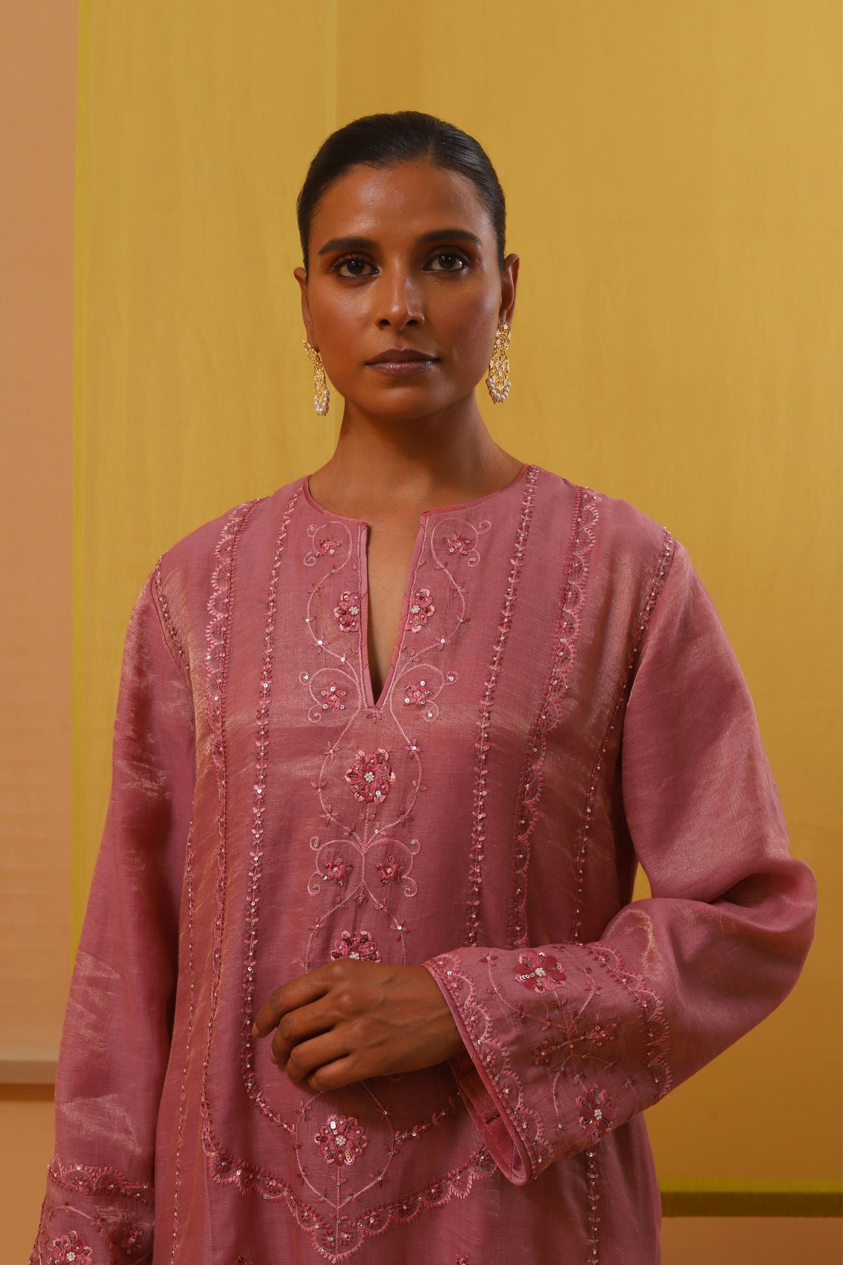 Rose Pink Short Kurta Set