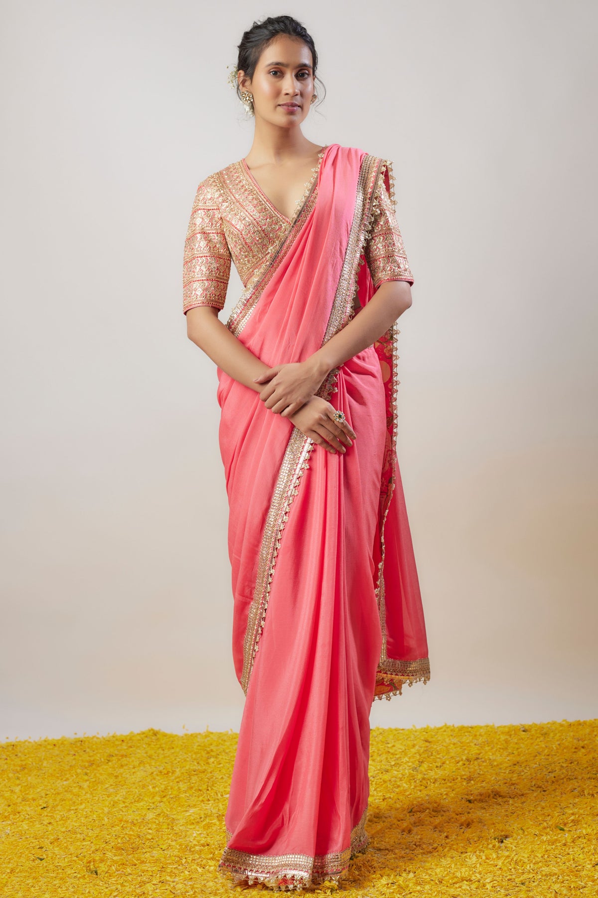 Maya Pink Saree Set