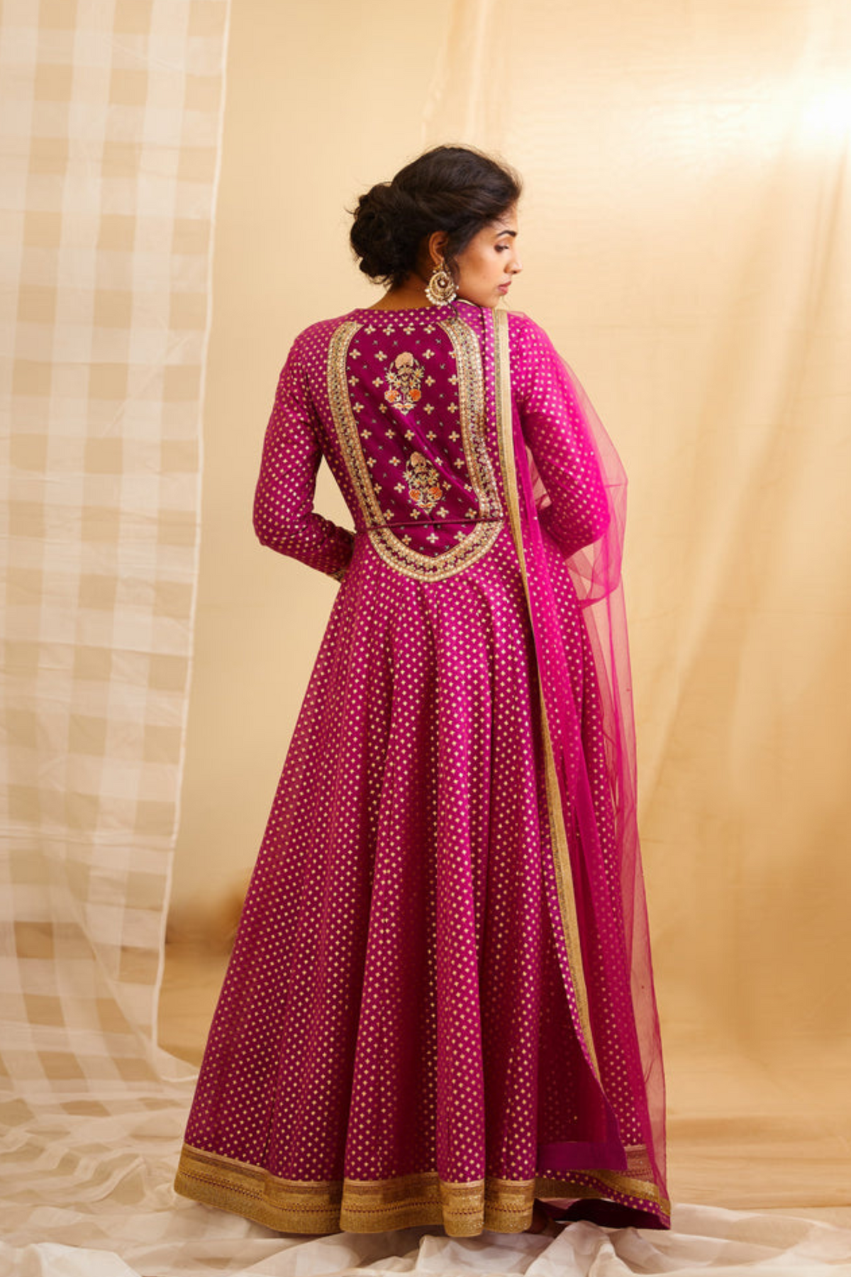 Wine Pink Anarkali Set