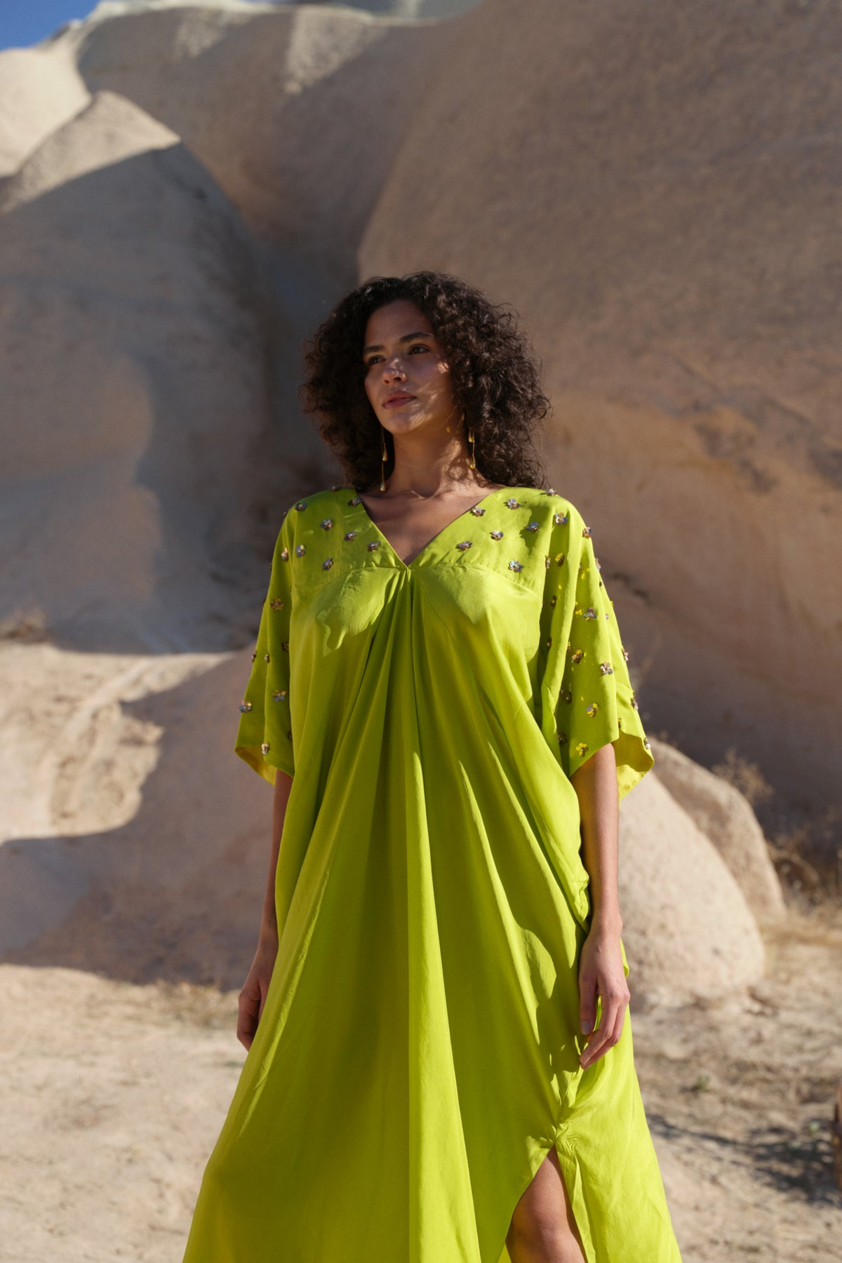 Boxy Kaftan With Fringes