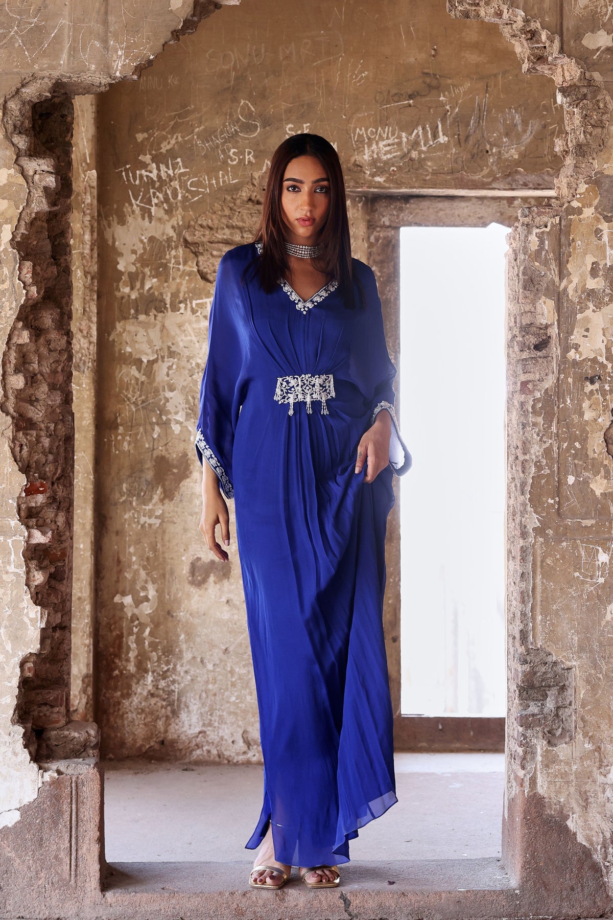 Maya Kaftan in Electric Blue