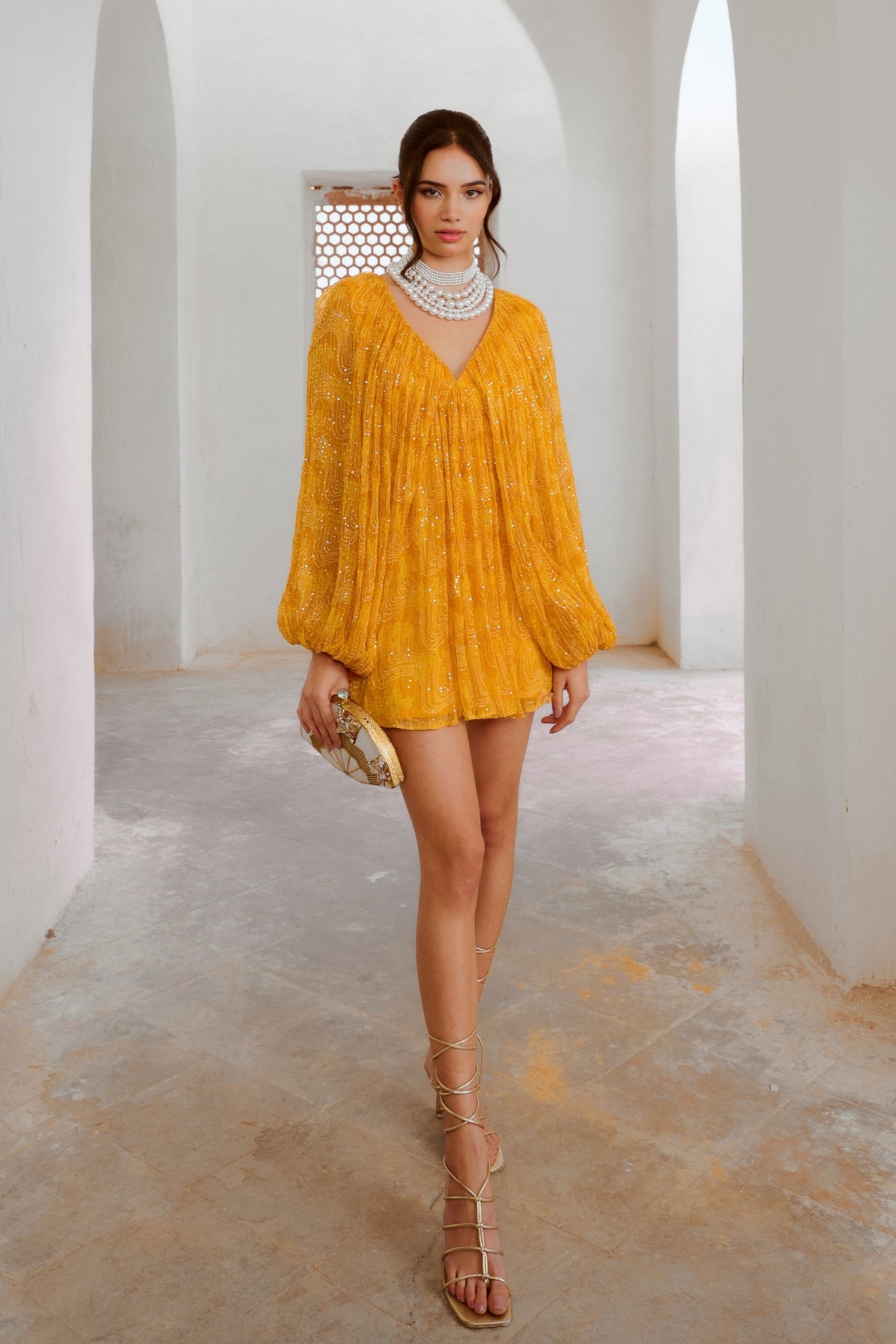 Marigold Yellow Jugnu Mini Dress