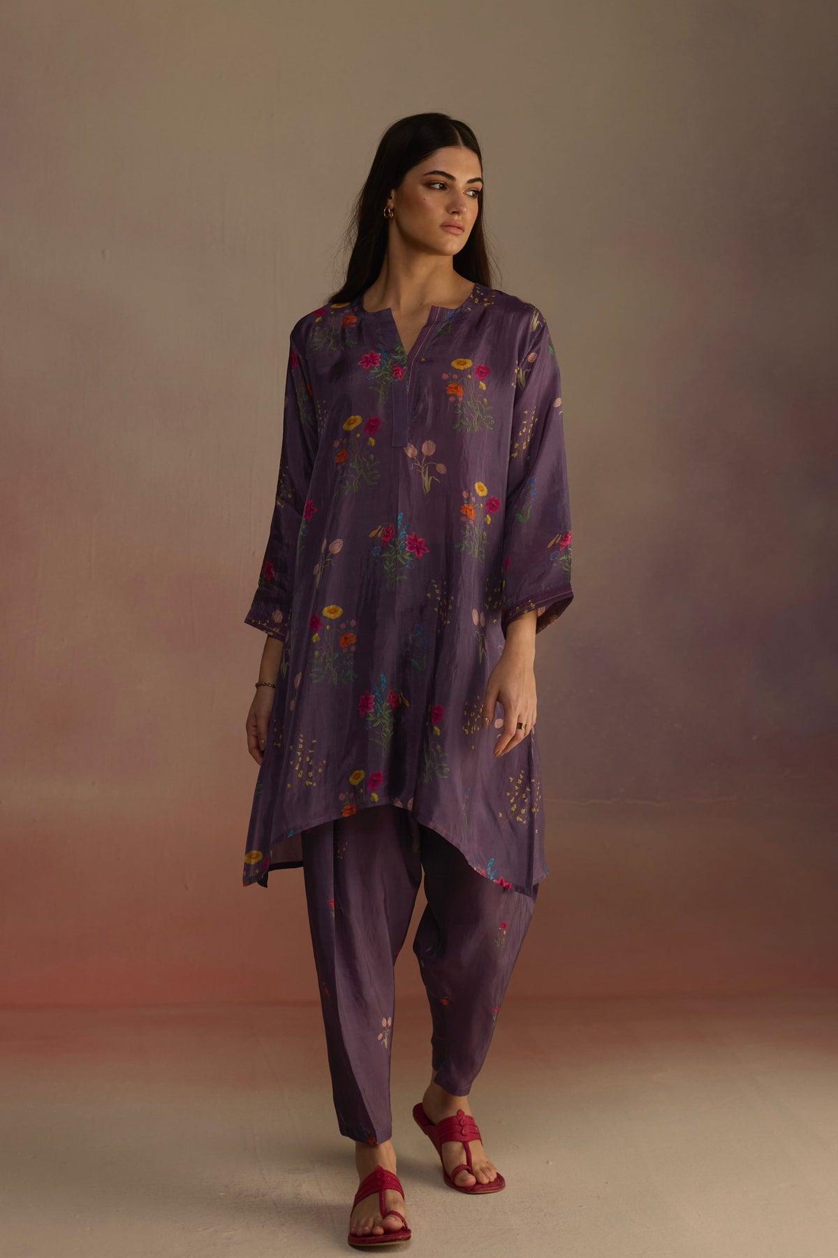 Zaira Short Purple Kurta