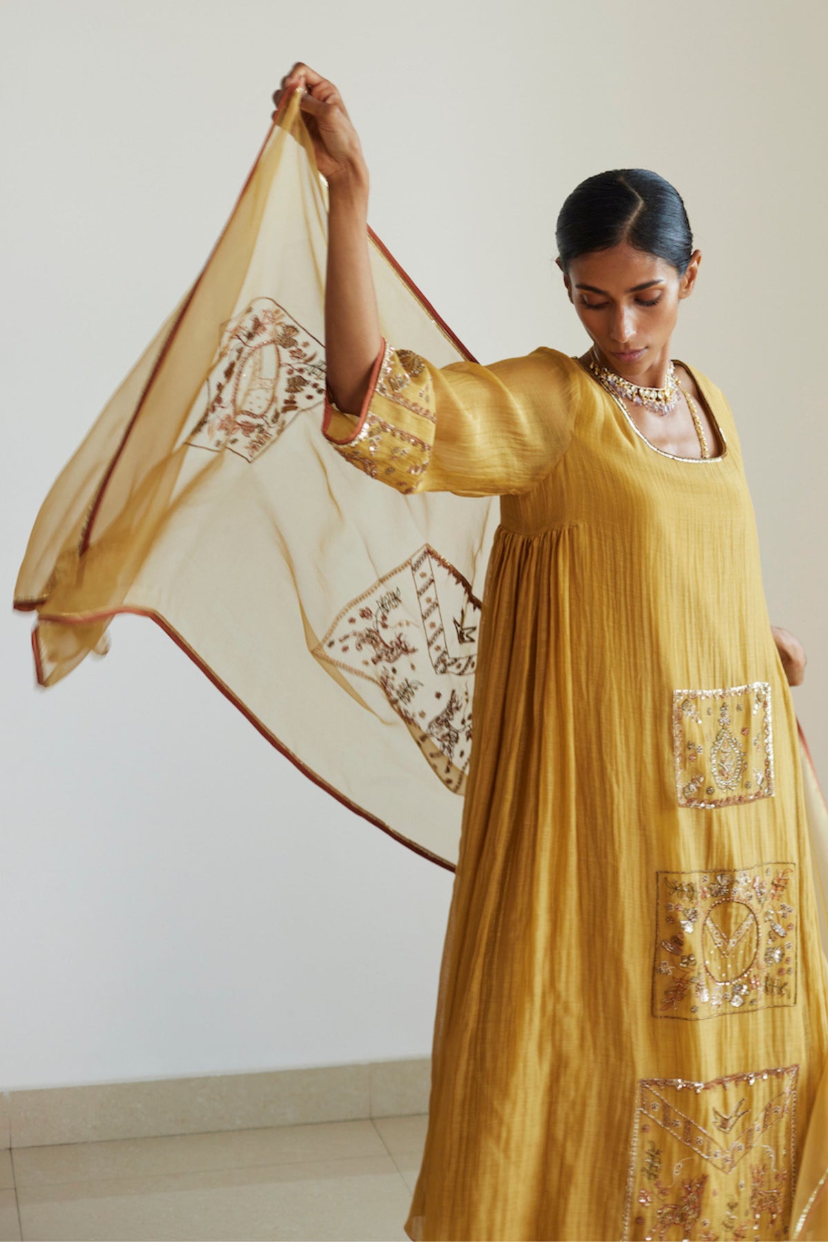 Yellow Akaari Dupatta