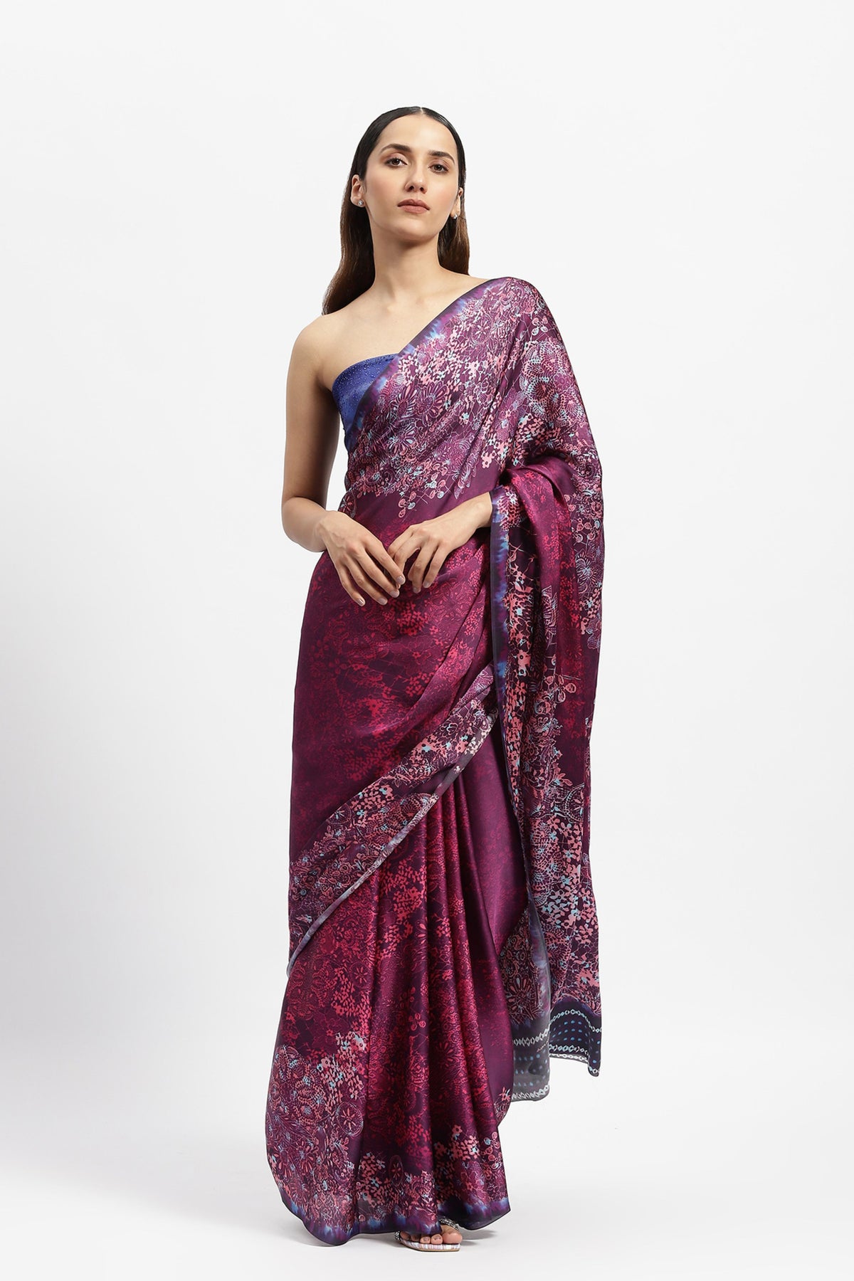 Purple Rain Printed Saree