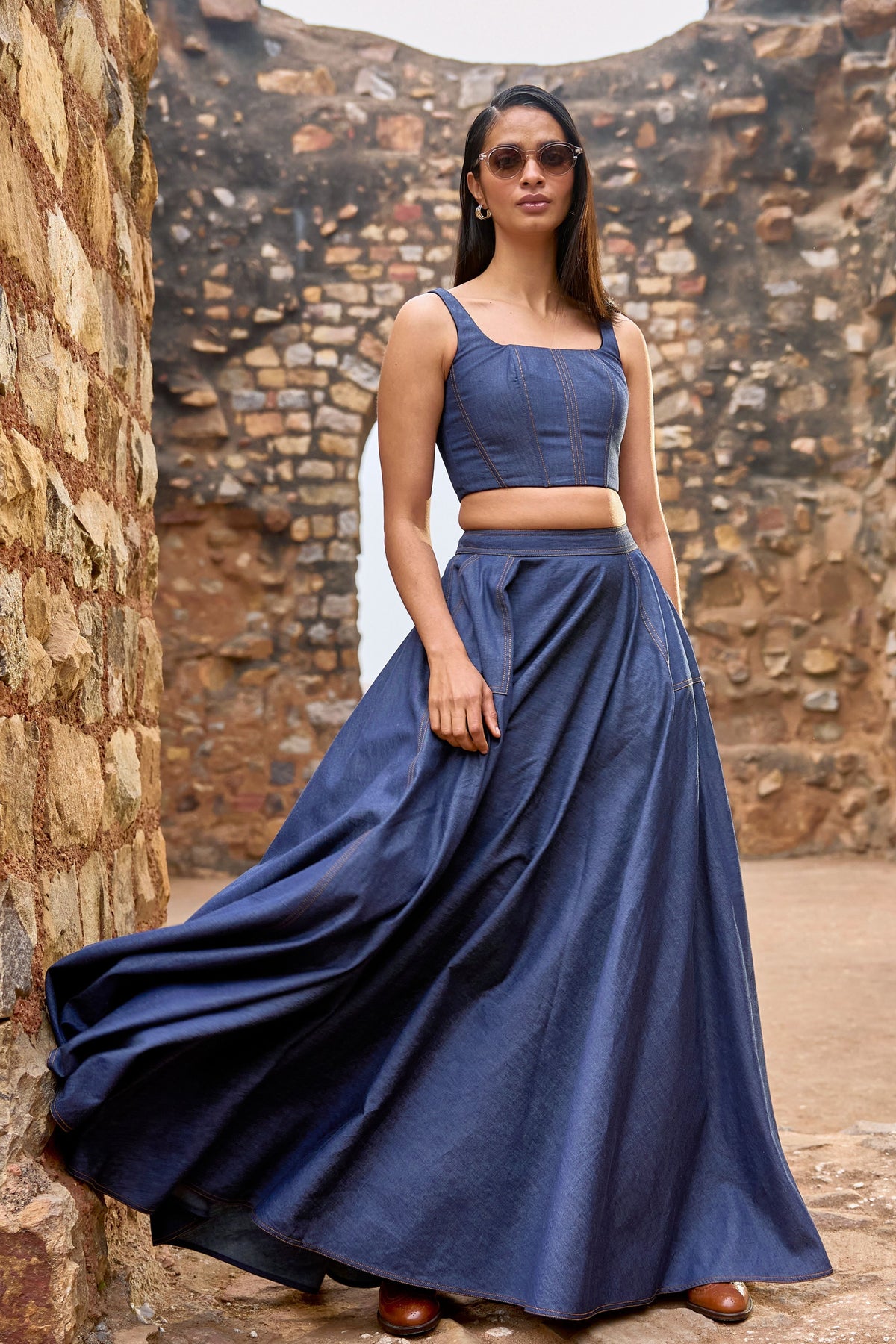 Indigo Maxi Skirt