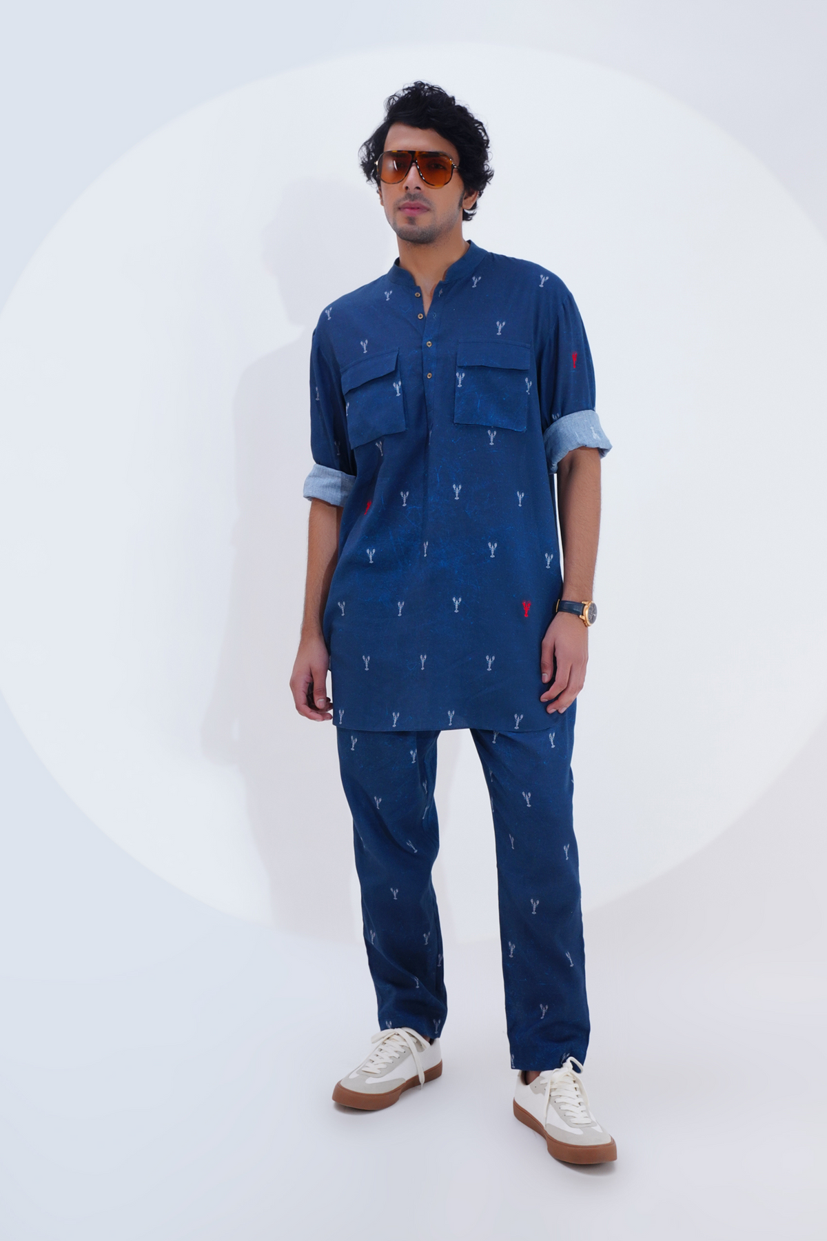 Indigo Lobster Printed Kurta Set