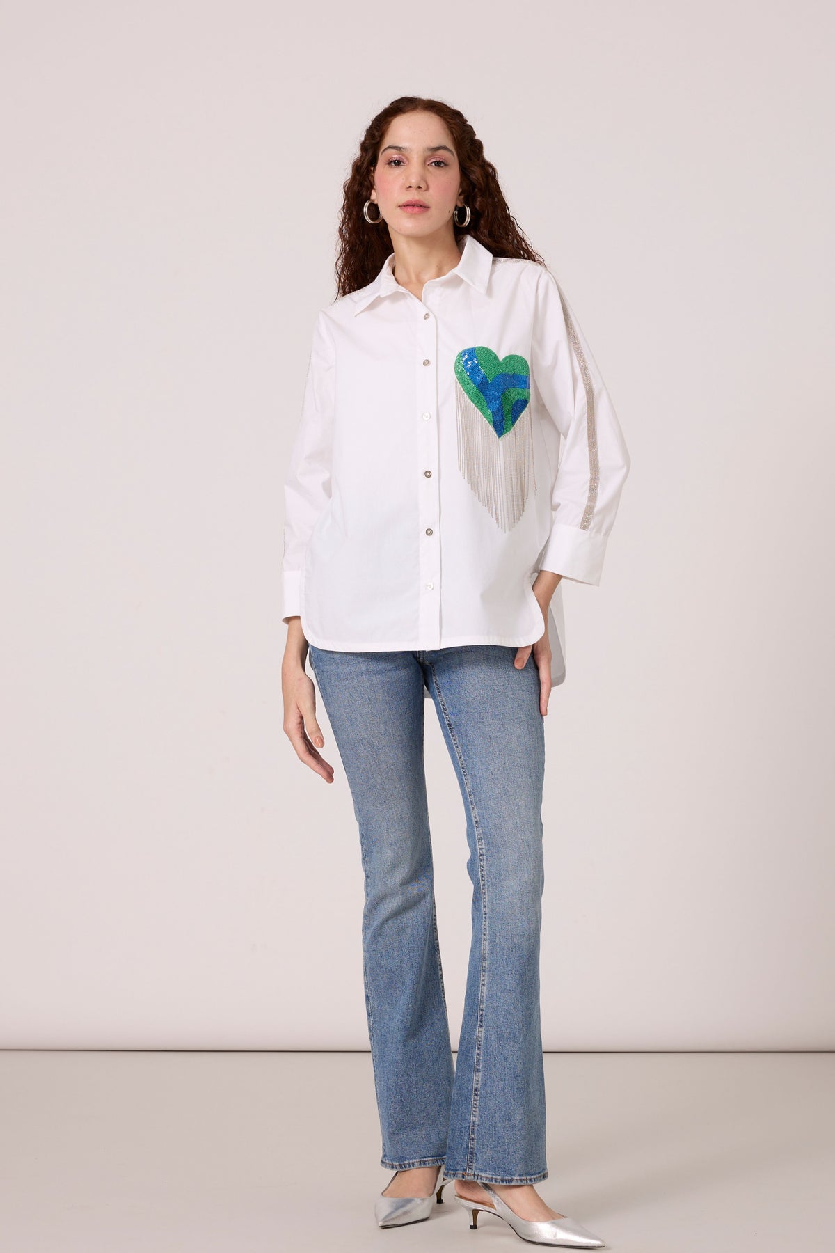 Emille Applique Bright White Shirt