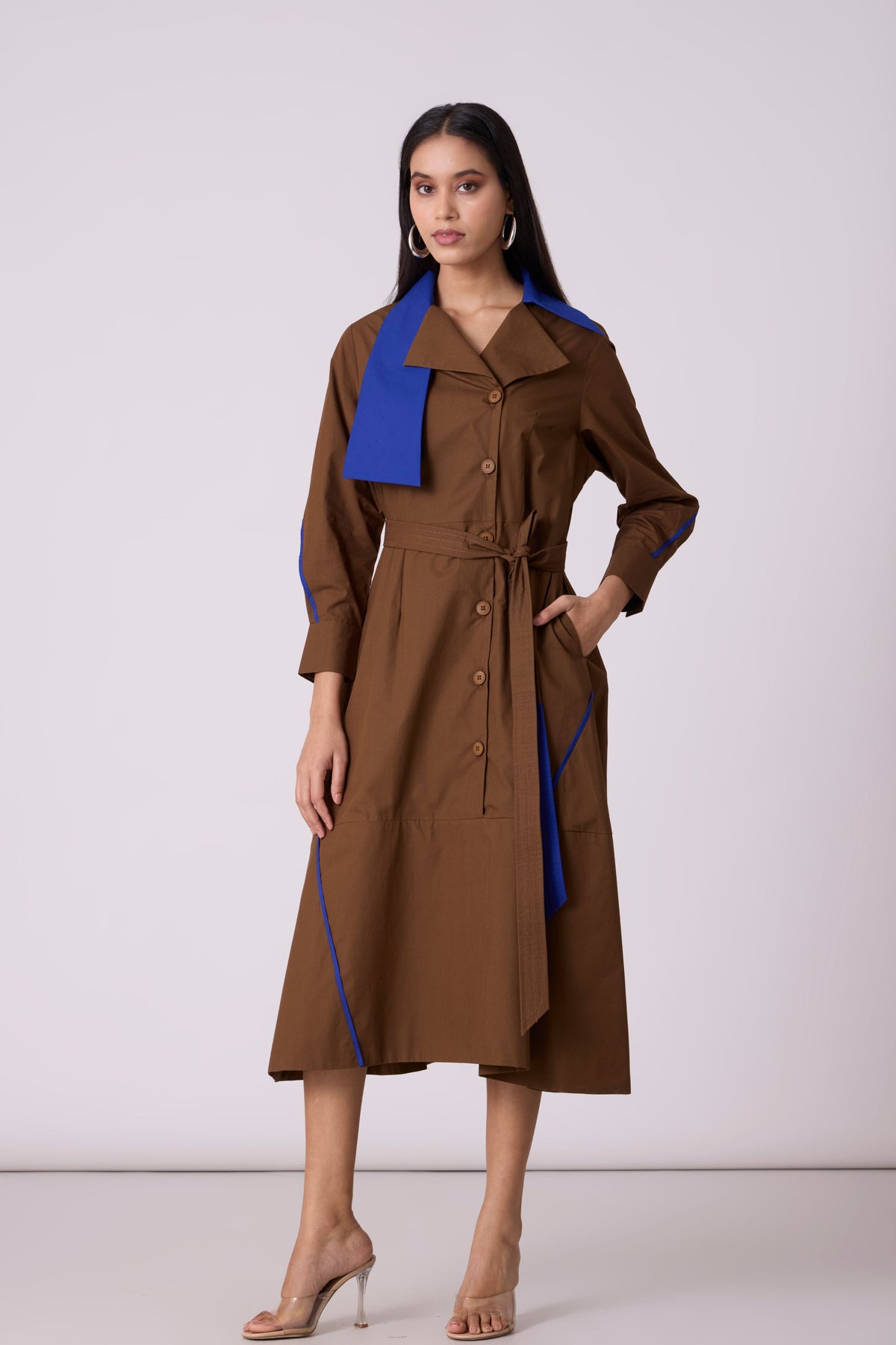 Nexi Olive Brown Dress