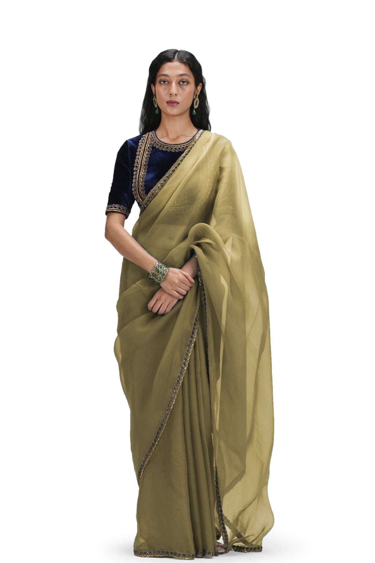 Laksmih Olive Saree Set