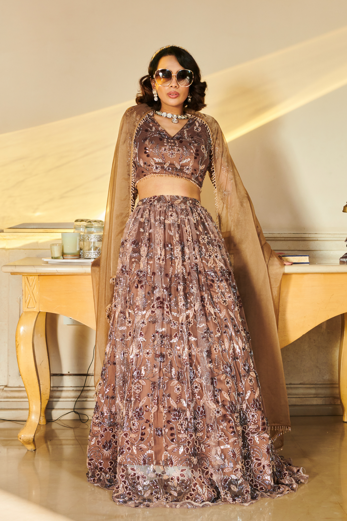 Brown Lehenga Set