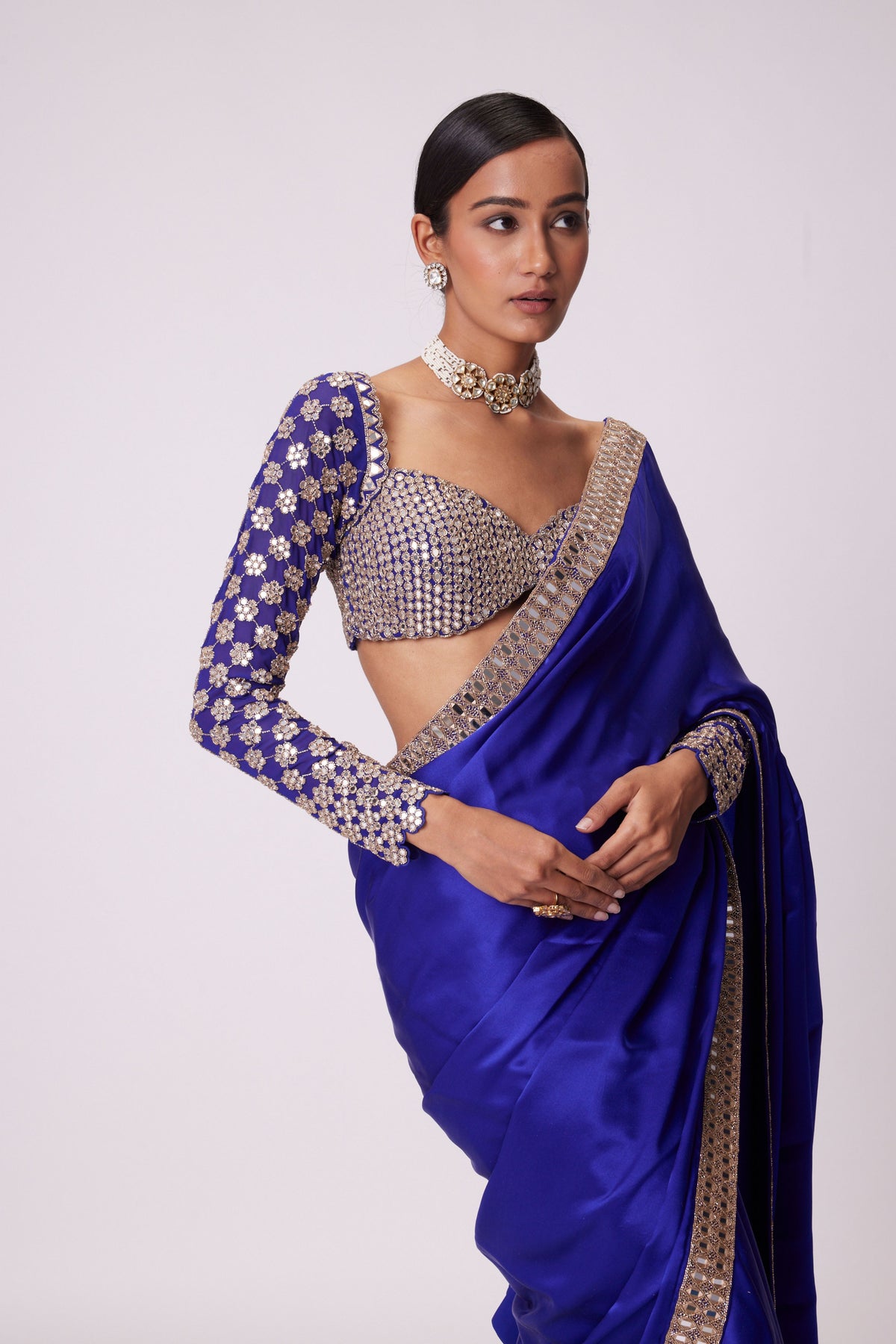 Persian Blue Saree Set