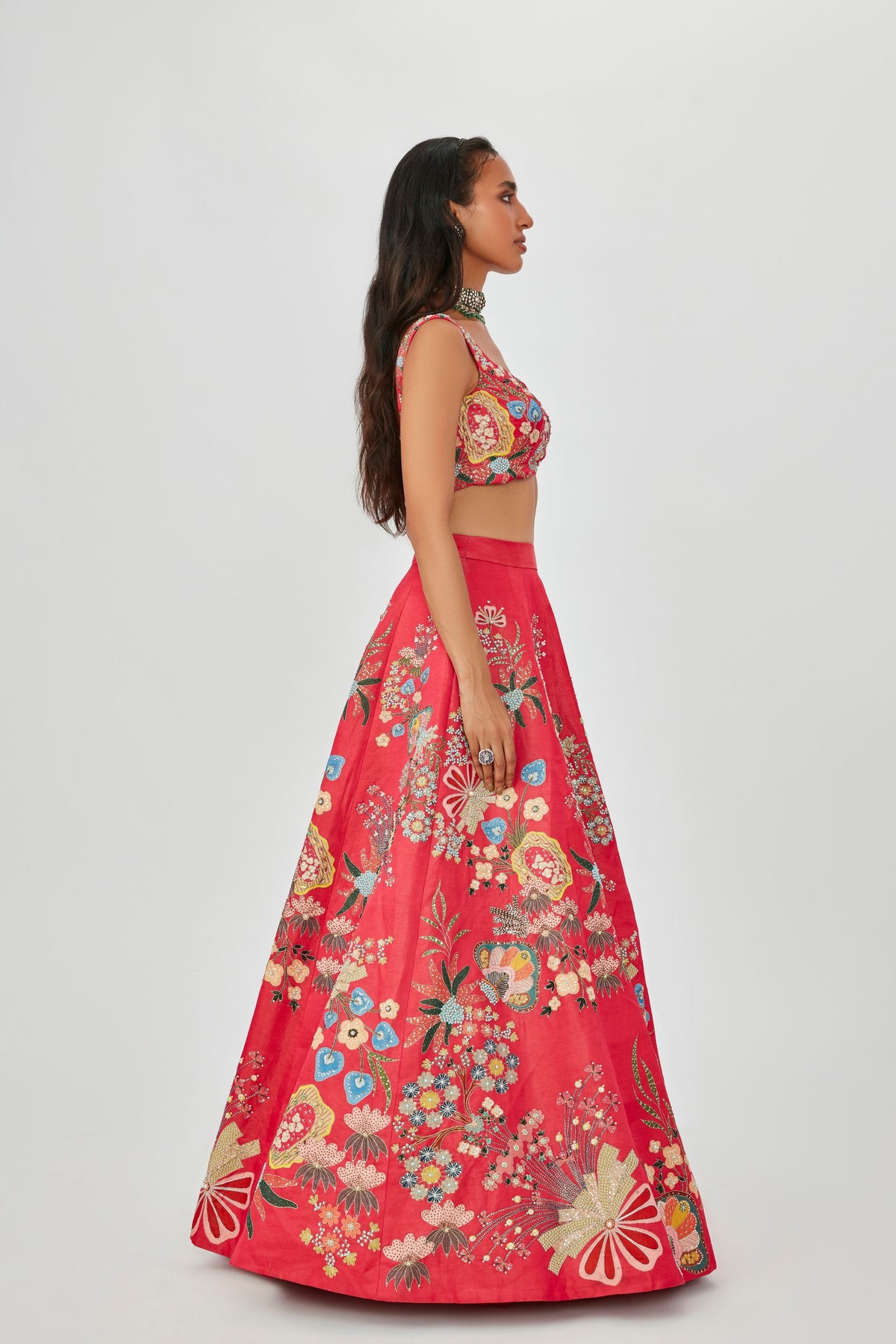 Carmine Pink Zahra Lehenga