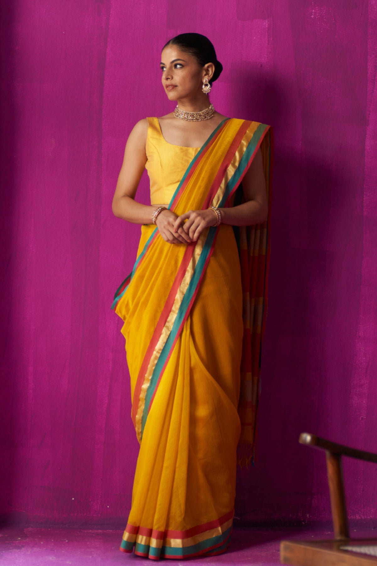 Chitra Yellow Saree