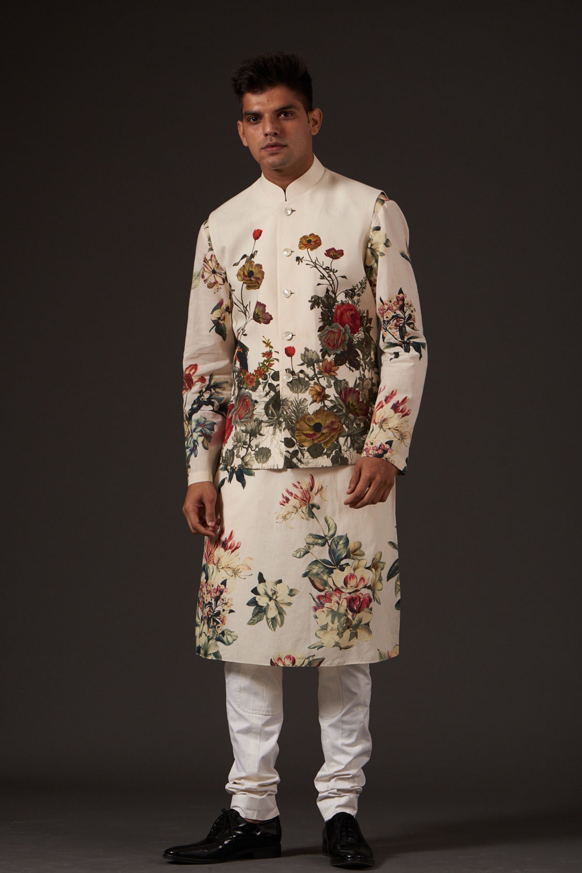 Ivory Printed Bundi