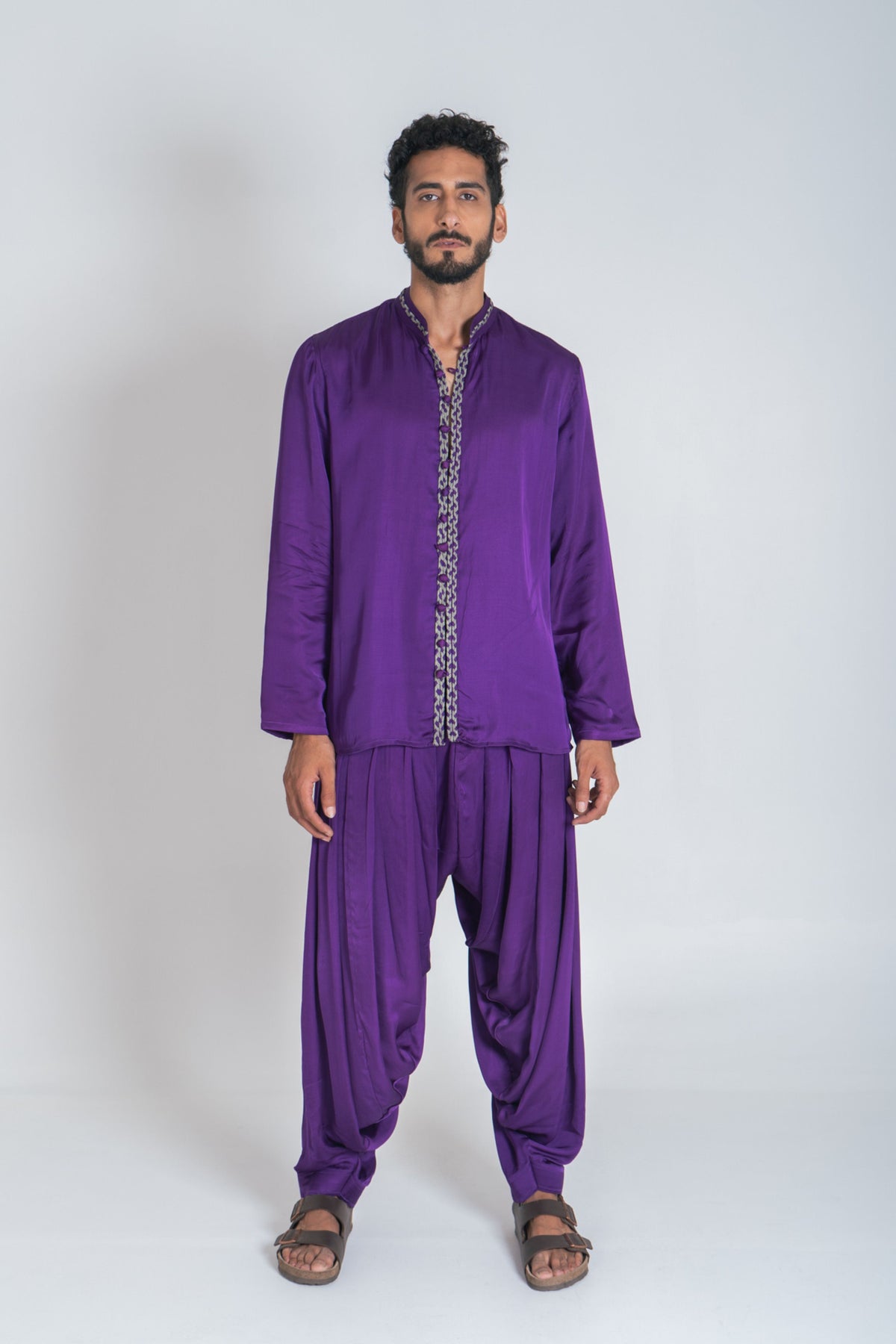 Purple-green Braid Kurta