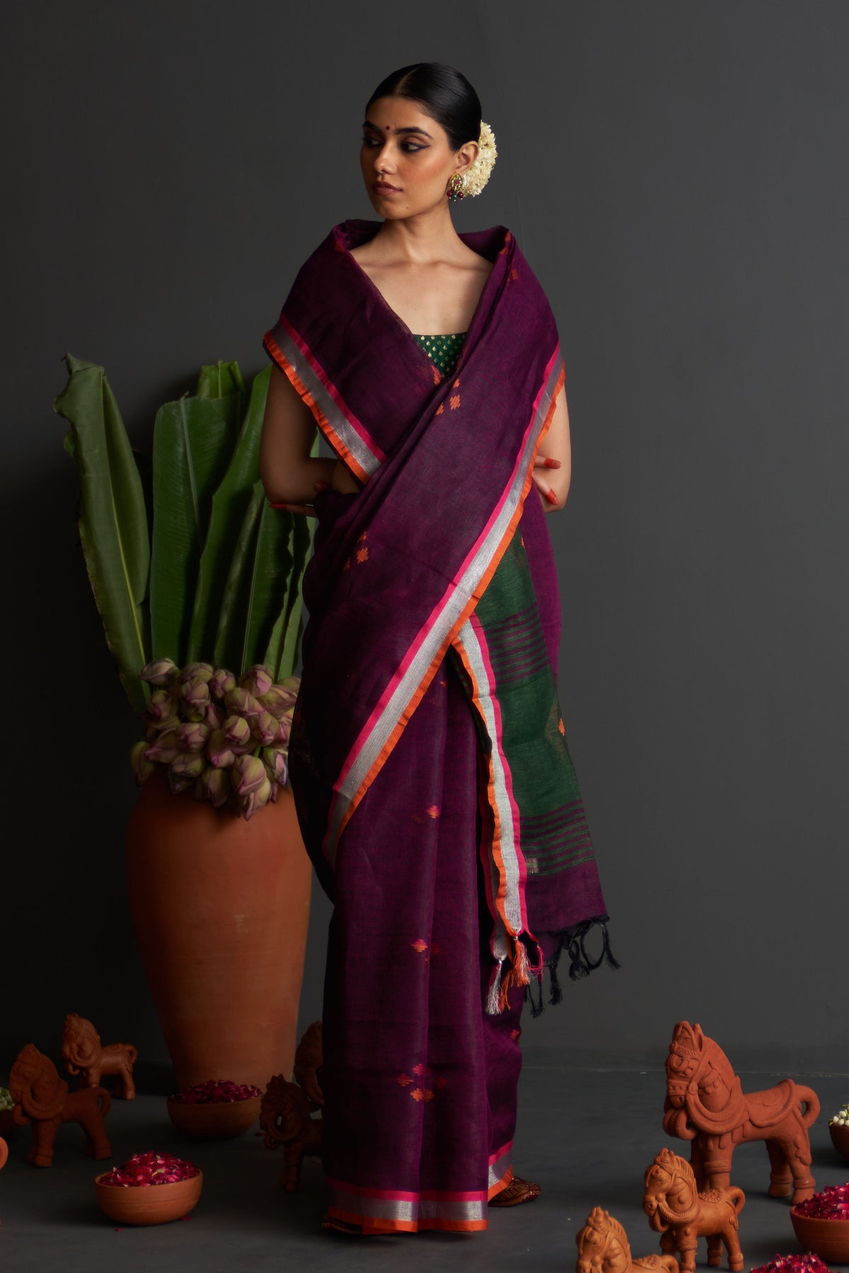 Bulbul Purple Saree