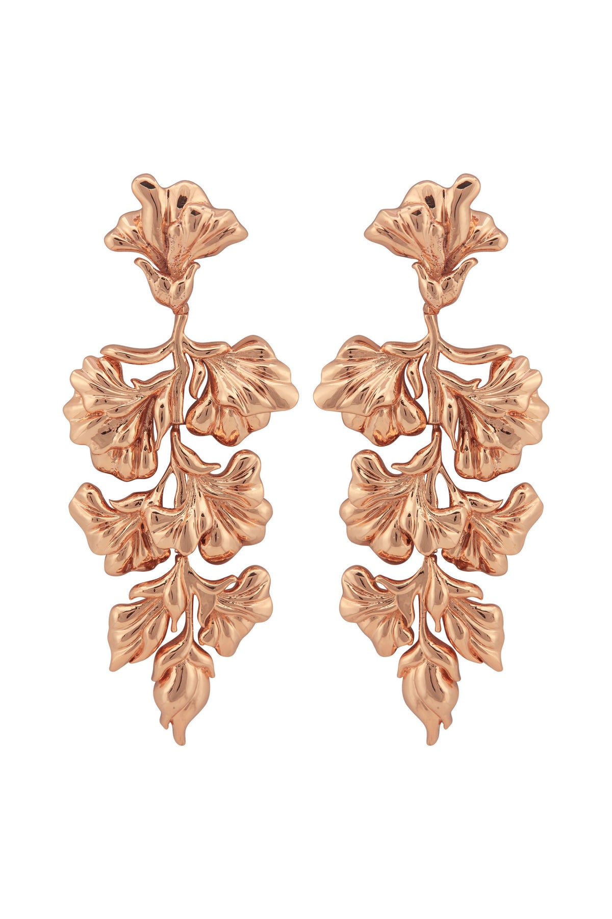 Rose gold flos earrings