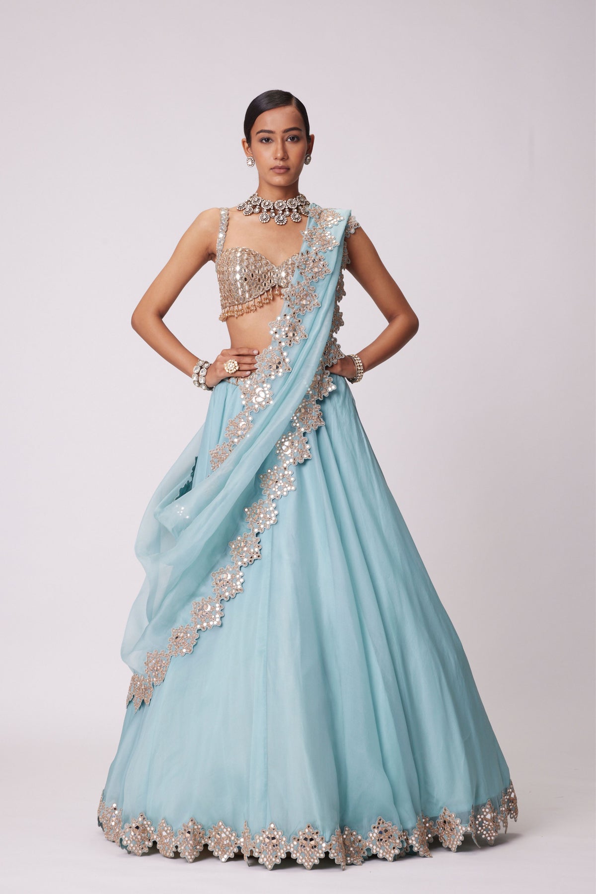 Powder Blue Lehenga Set