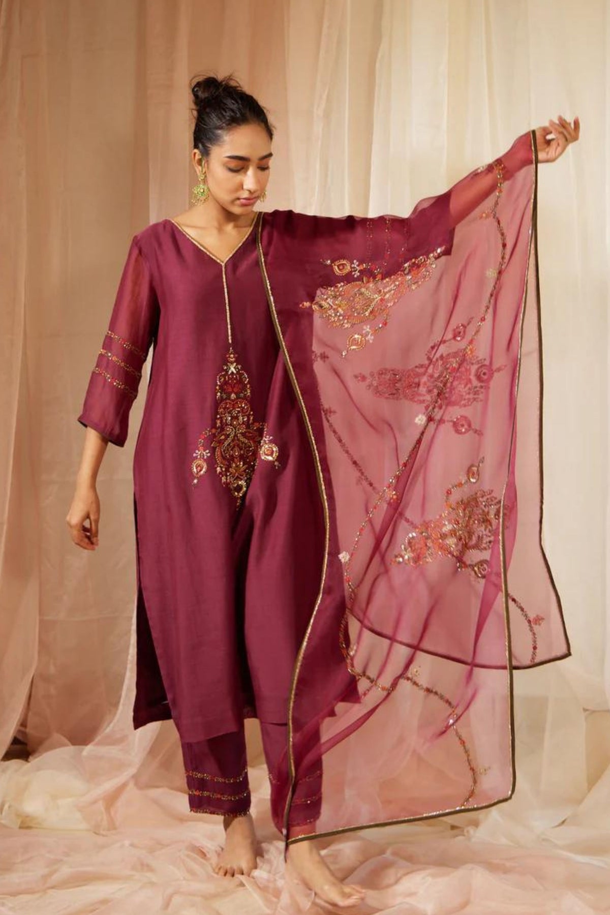 Purple Dhuleti Kurta Set