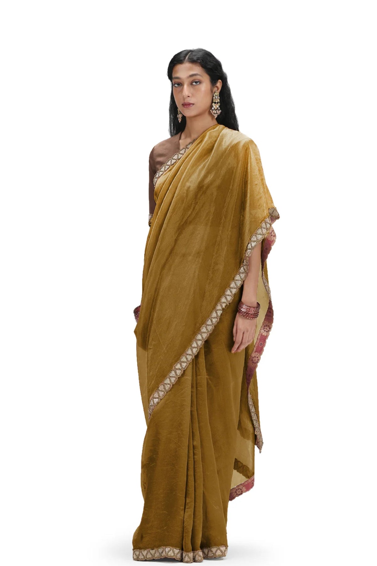 Padamukhi Olive Saree Set