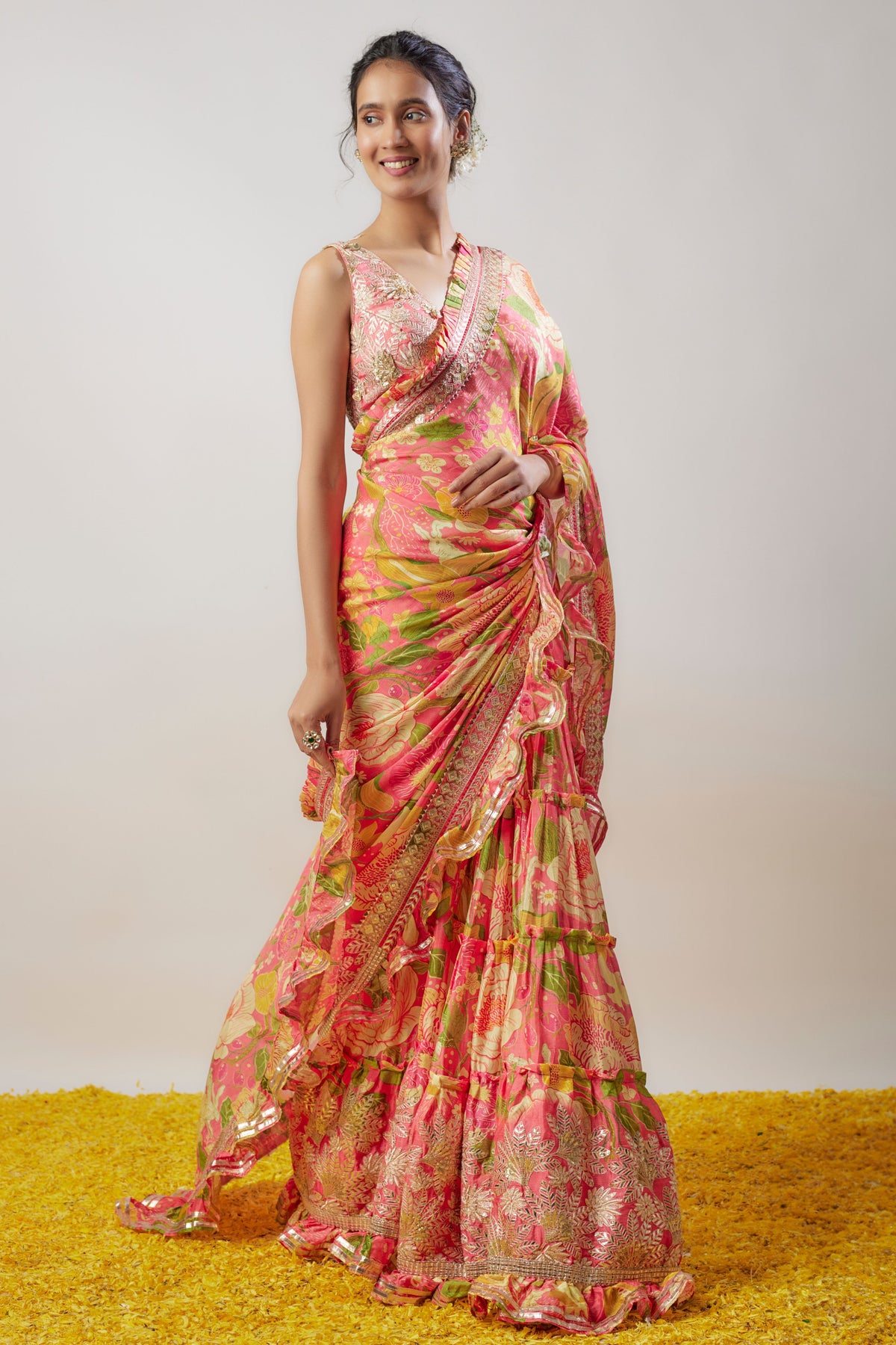 Naina Pink Saree Set