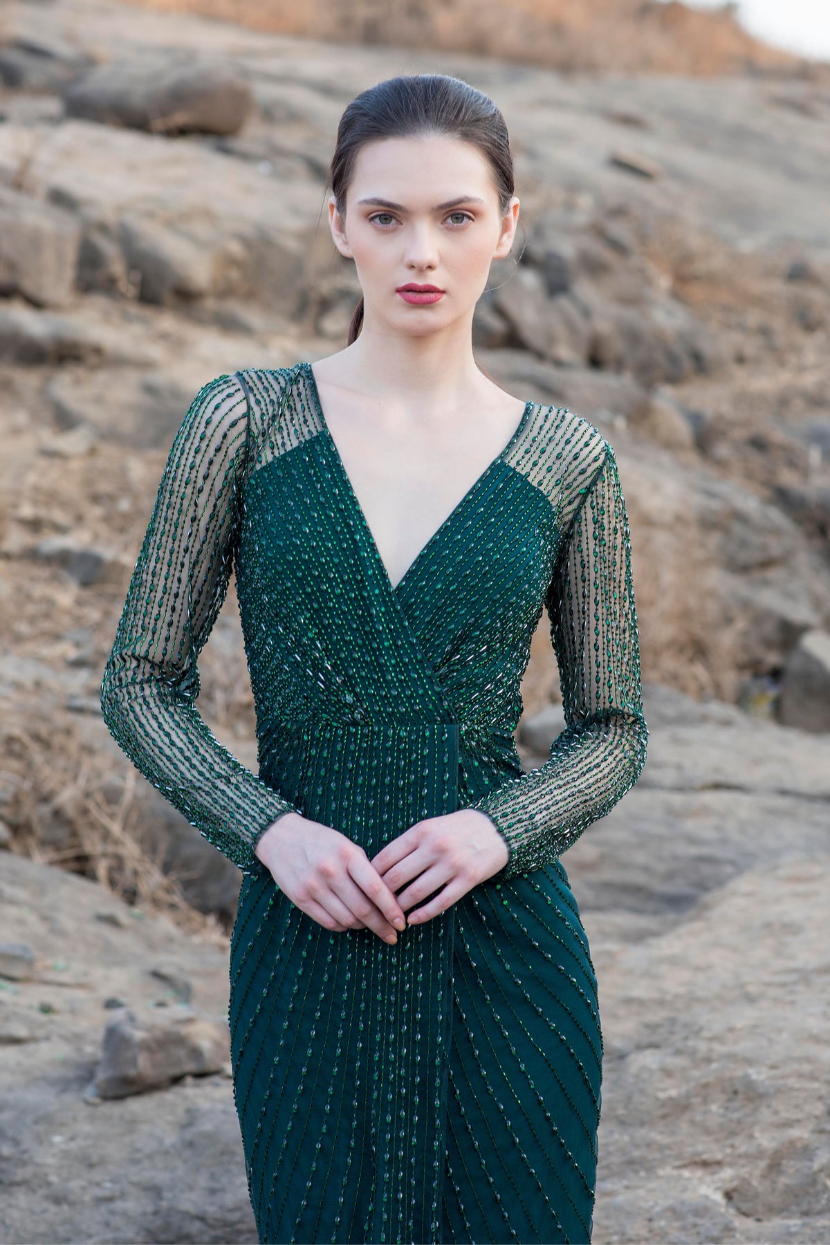 Green Slim Gown