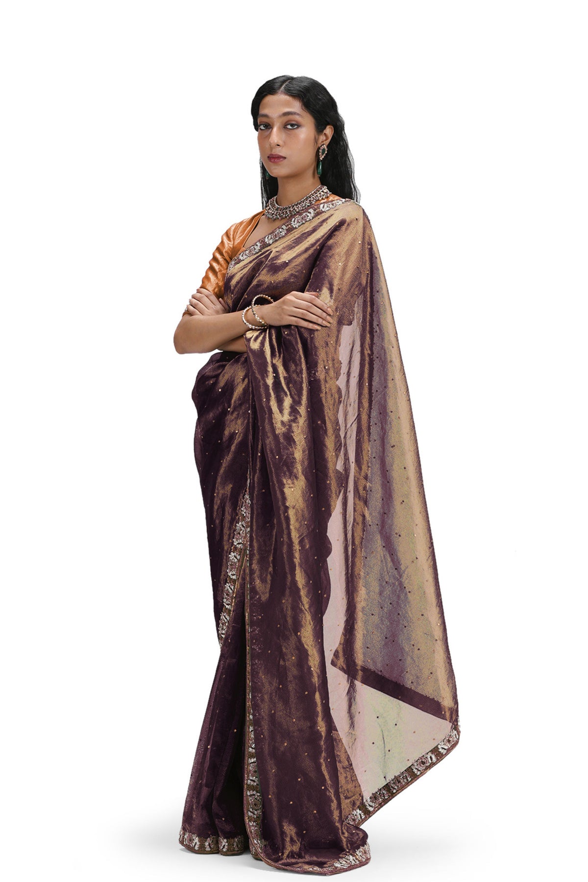 Visva Deep Purple Saree Set