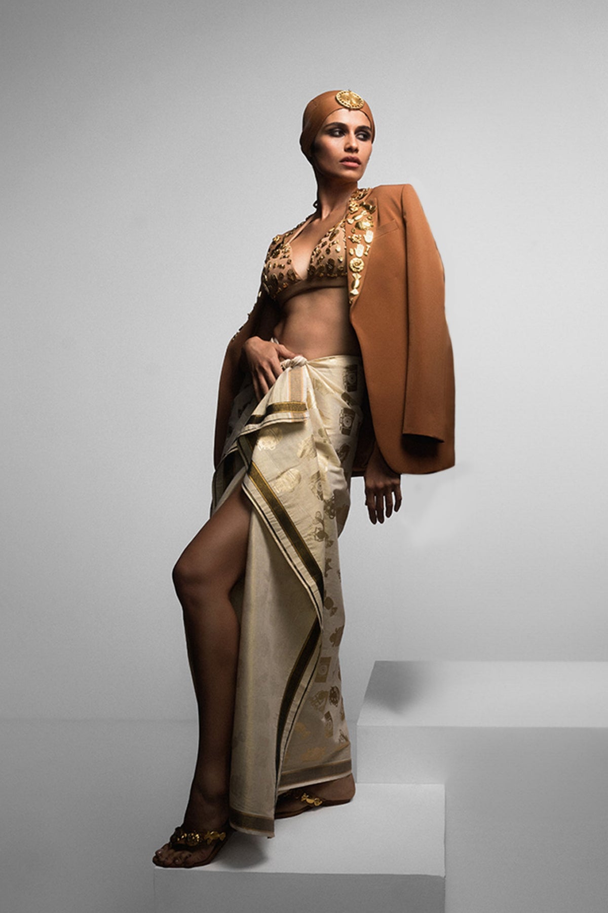 The Tan Trophy Jacket With Bra