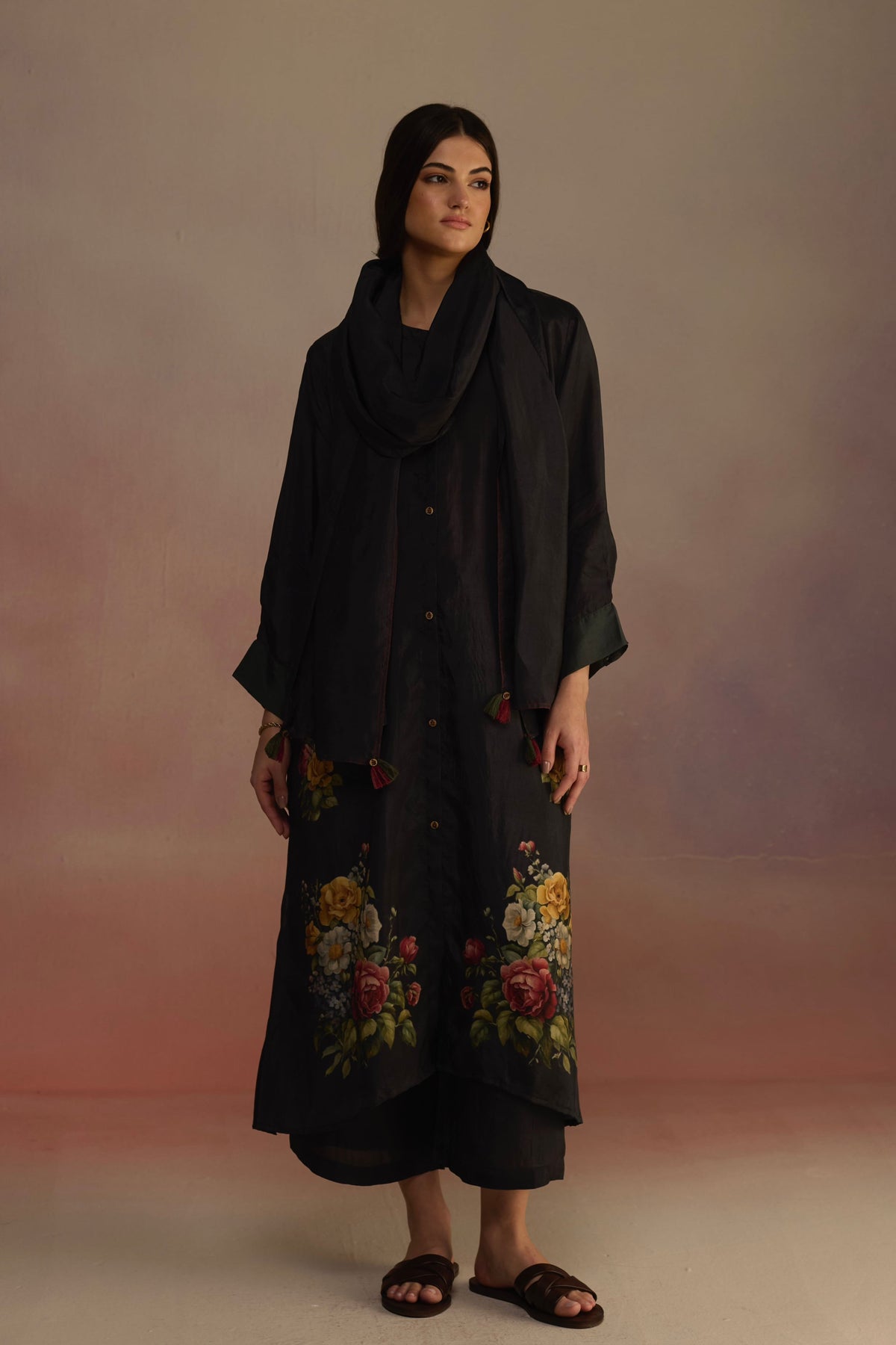 Gladioly Black Kurta