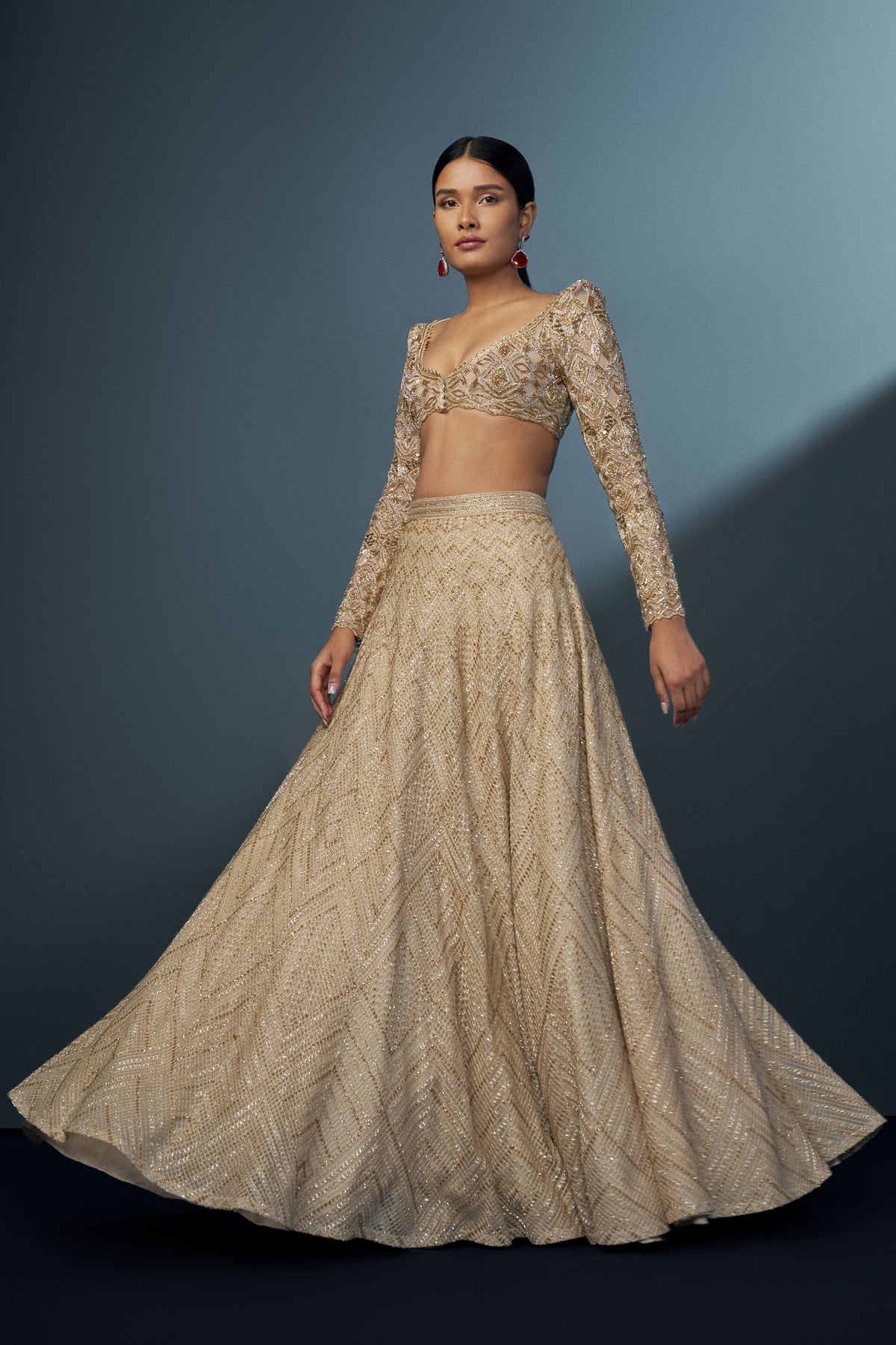 Aurielle Gold Lehenga Set