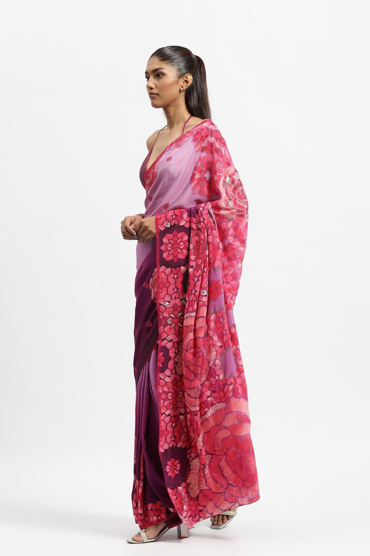 A Violet Interlude Embellished Saree