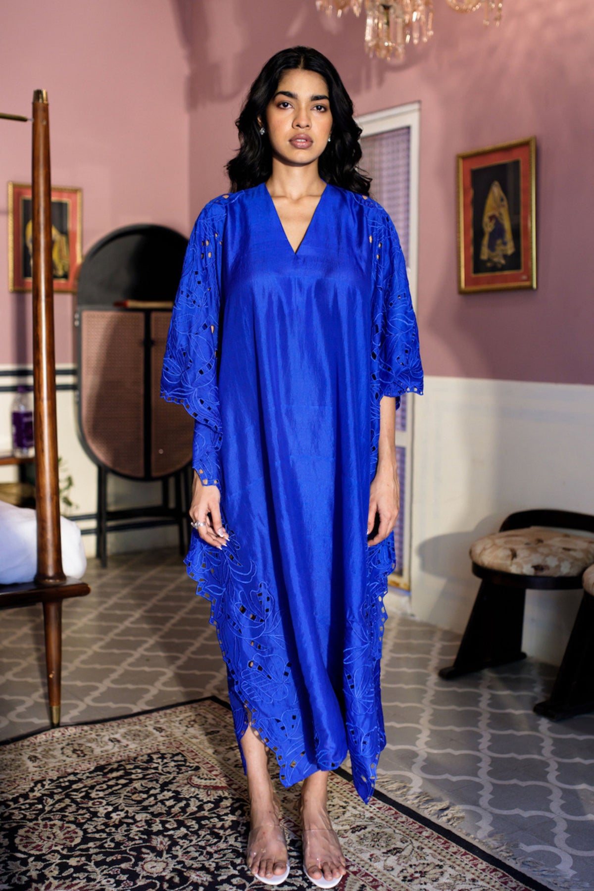 Blue Raisa Kaftan Dress