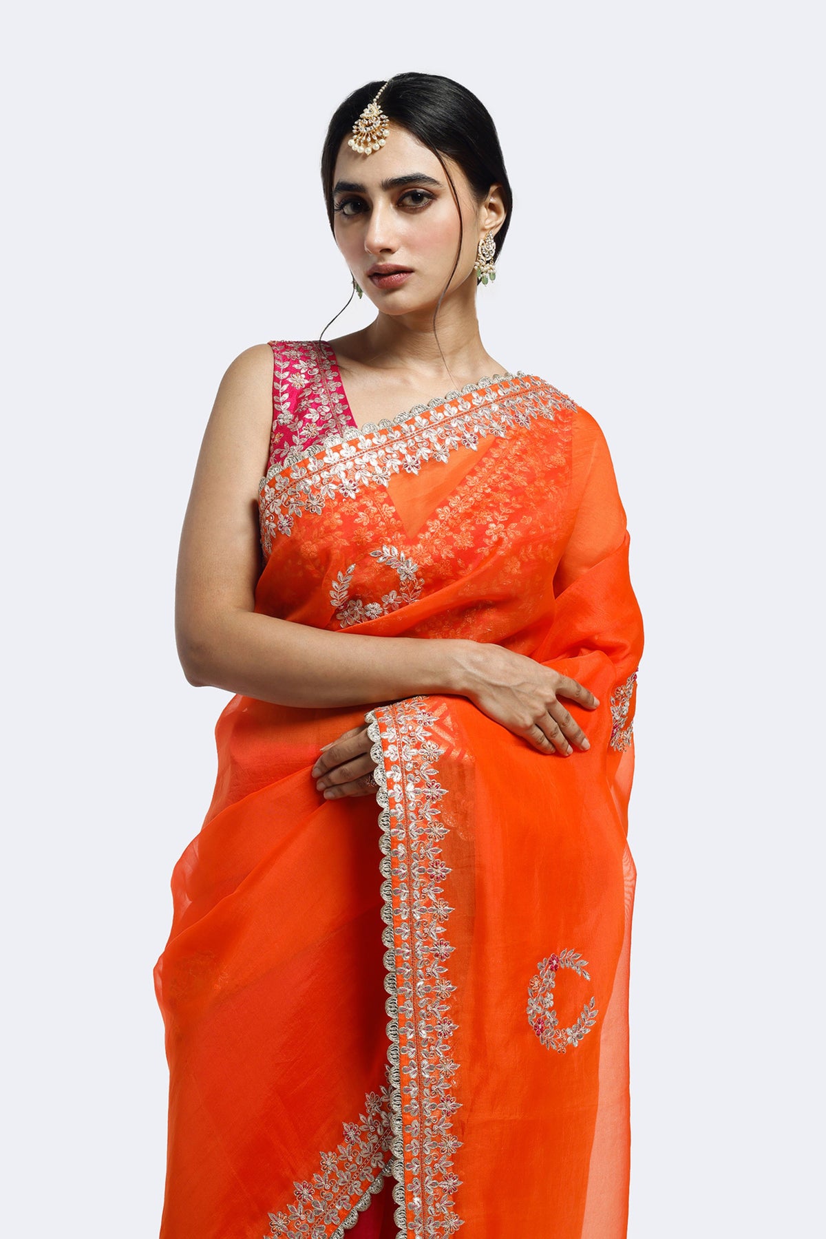 Gota Patti Ombre Organza Saree