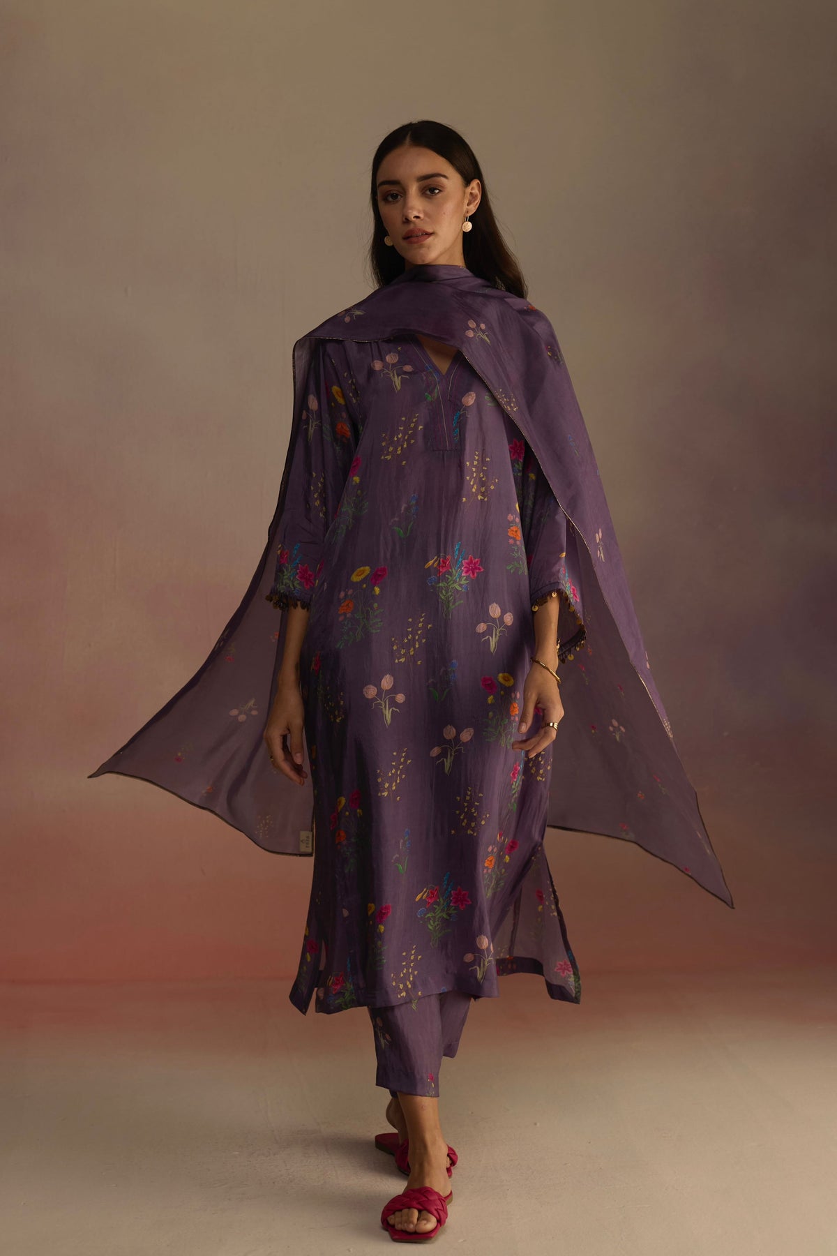 Zaira Long Purple Kurta