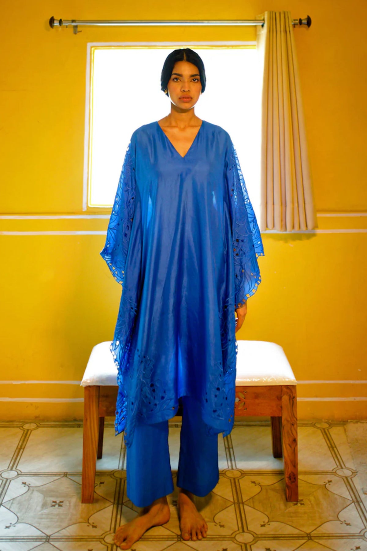 Blue Iris Kaftan Top