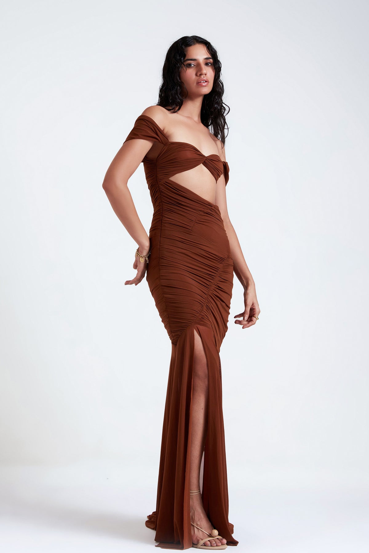 Elena Burnt Brown Gown