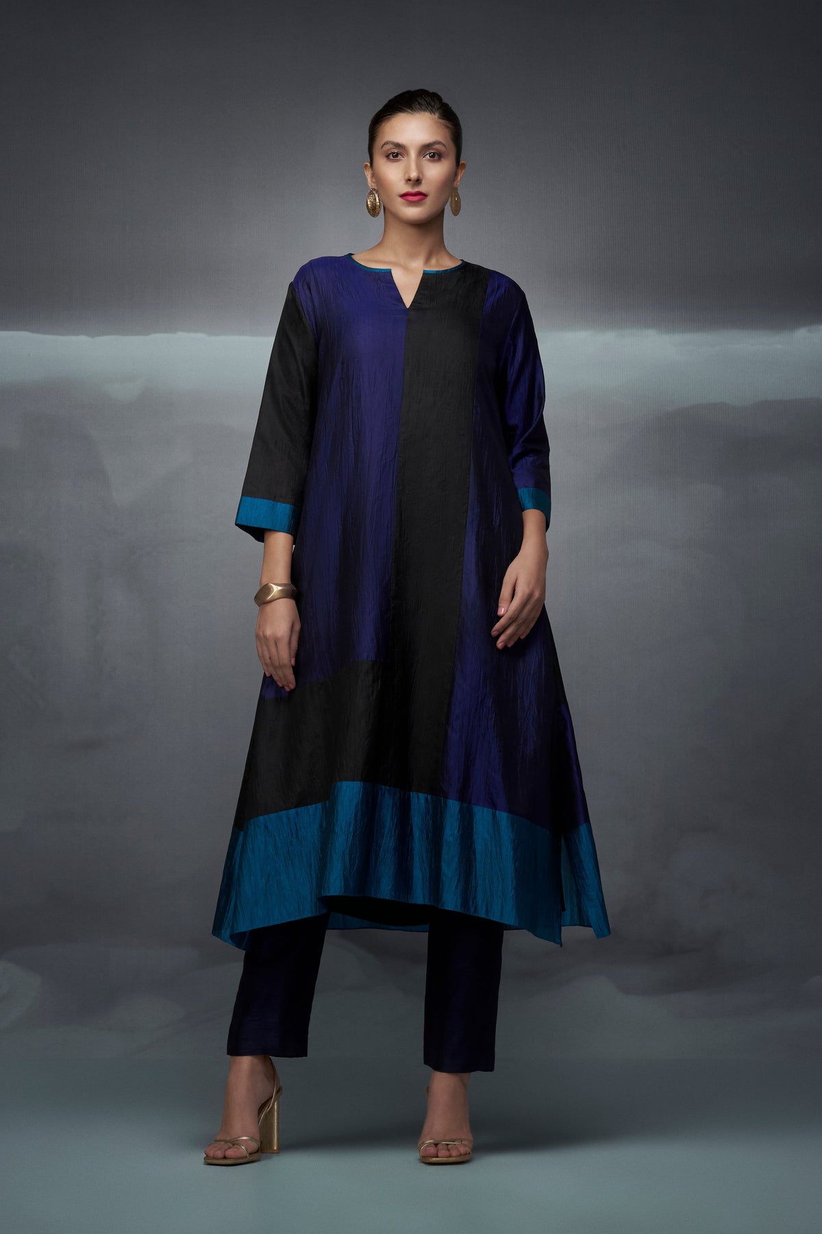 Multi Colured Silk Kurta