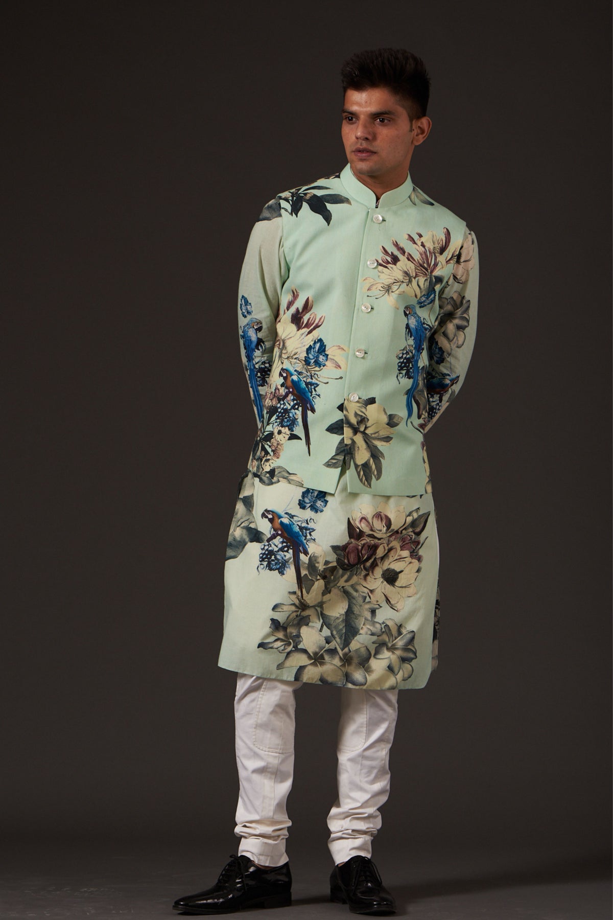 Sea Green Printed Kurta Set