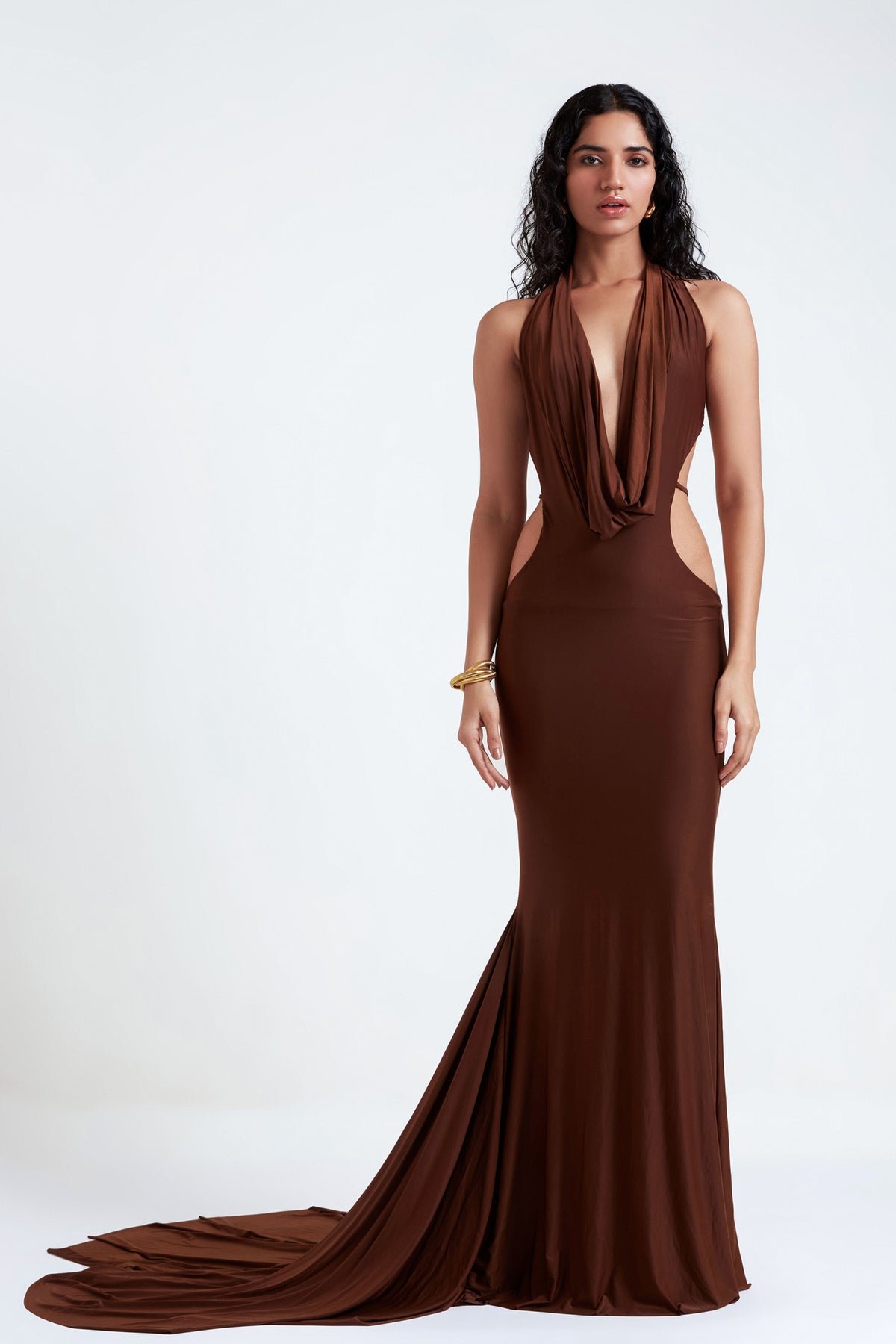 Ninah Chocolate Brown Gown